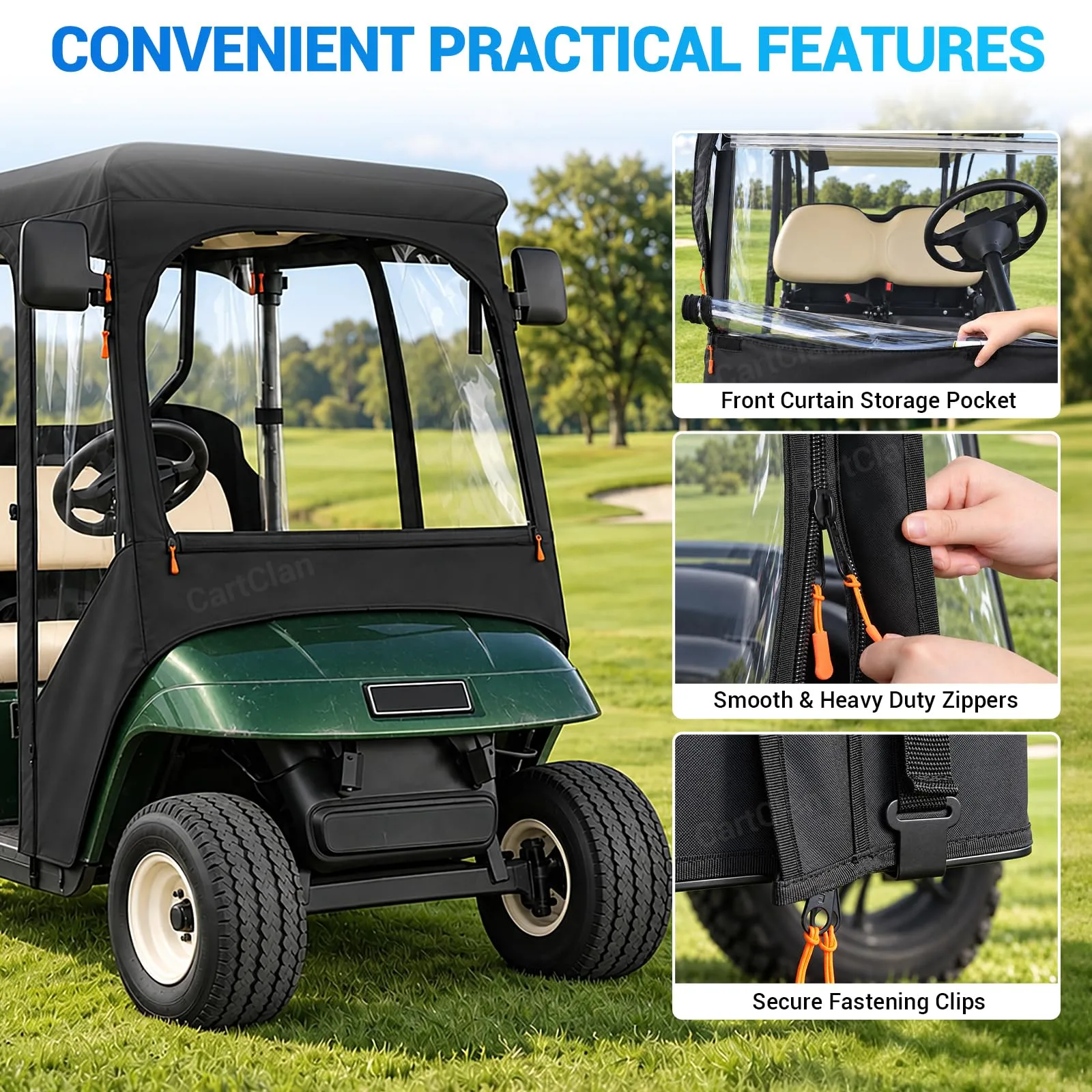 CartClan Enclosure for E-Z-GO TXT/RXV 2-Passenger Carts image 3