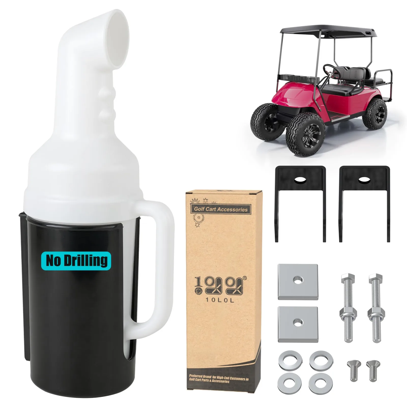 10L0L Golf Cart Sand Bottle Holder for 1-Inch Square Tubes