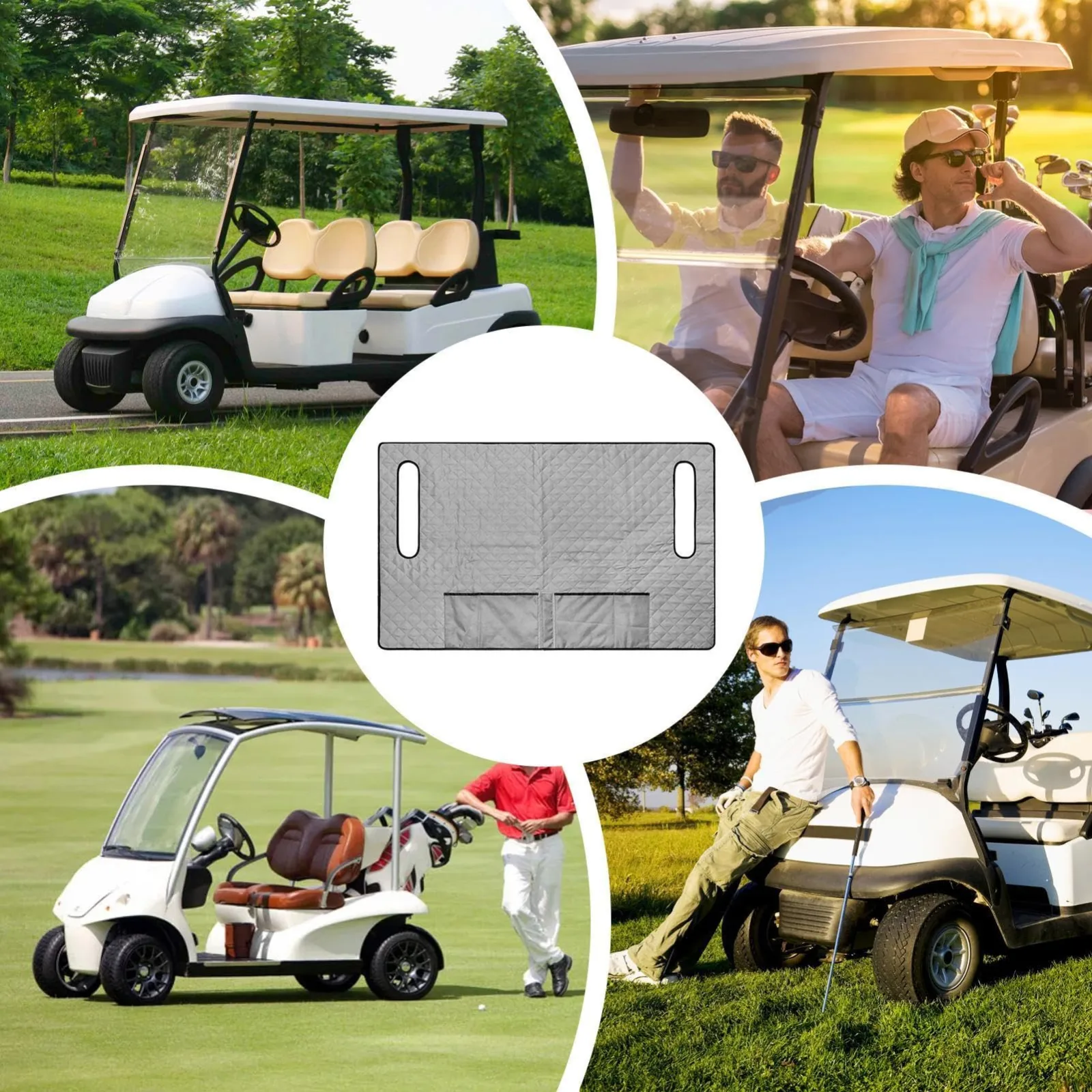 Generic Golf Cart Seat Cover Blanket with 4 Pockets image 4