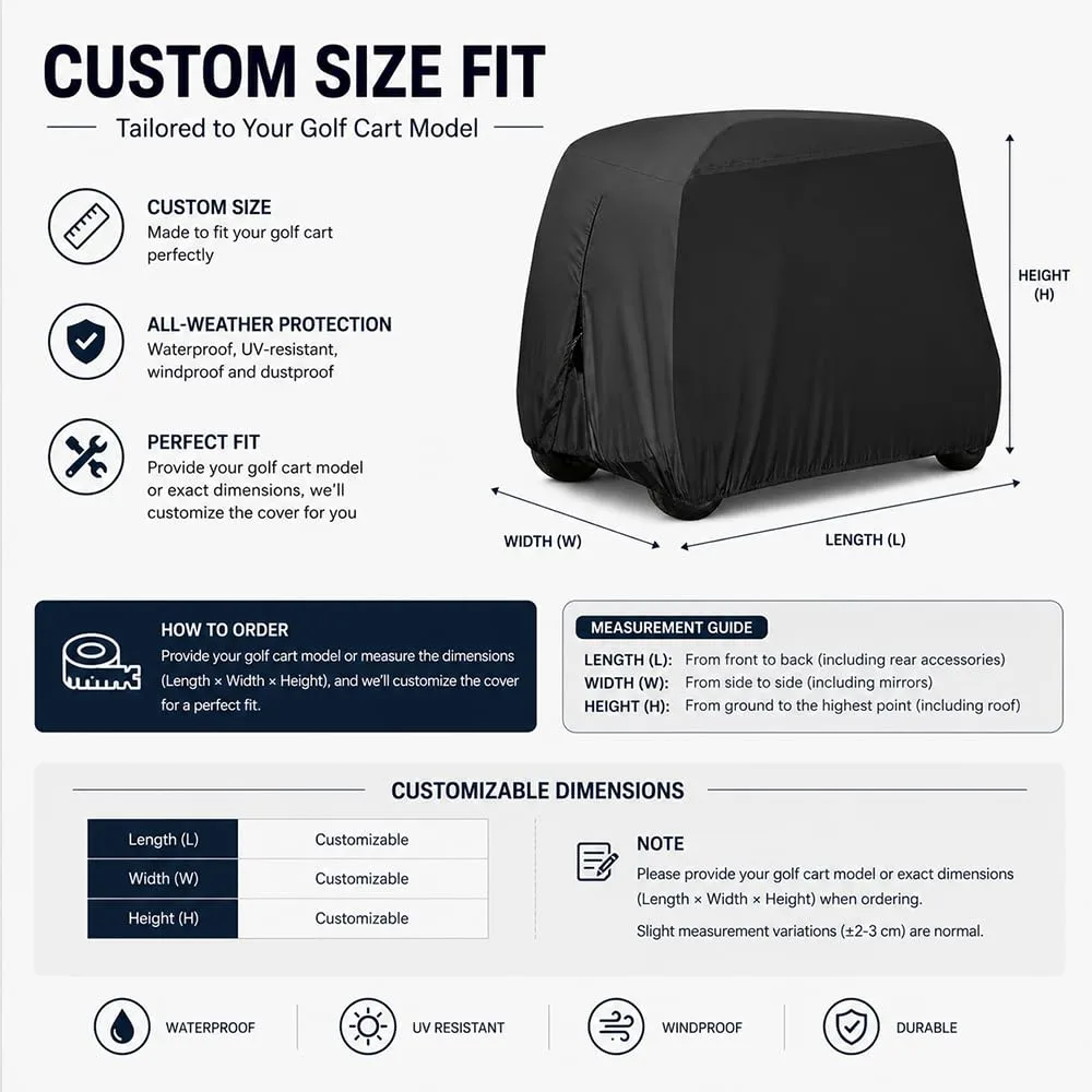 OXDFTGDZ Golf Cart Cover for Club Car Villager LSV 2019-2026 image 2