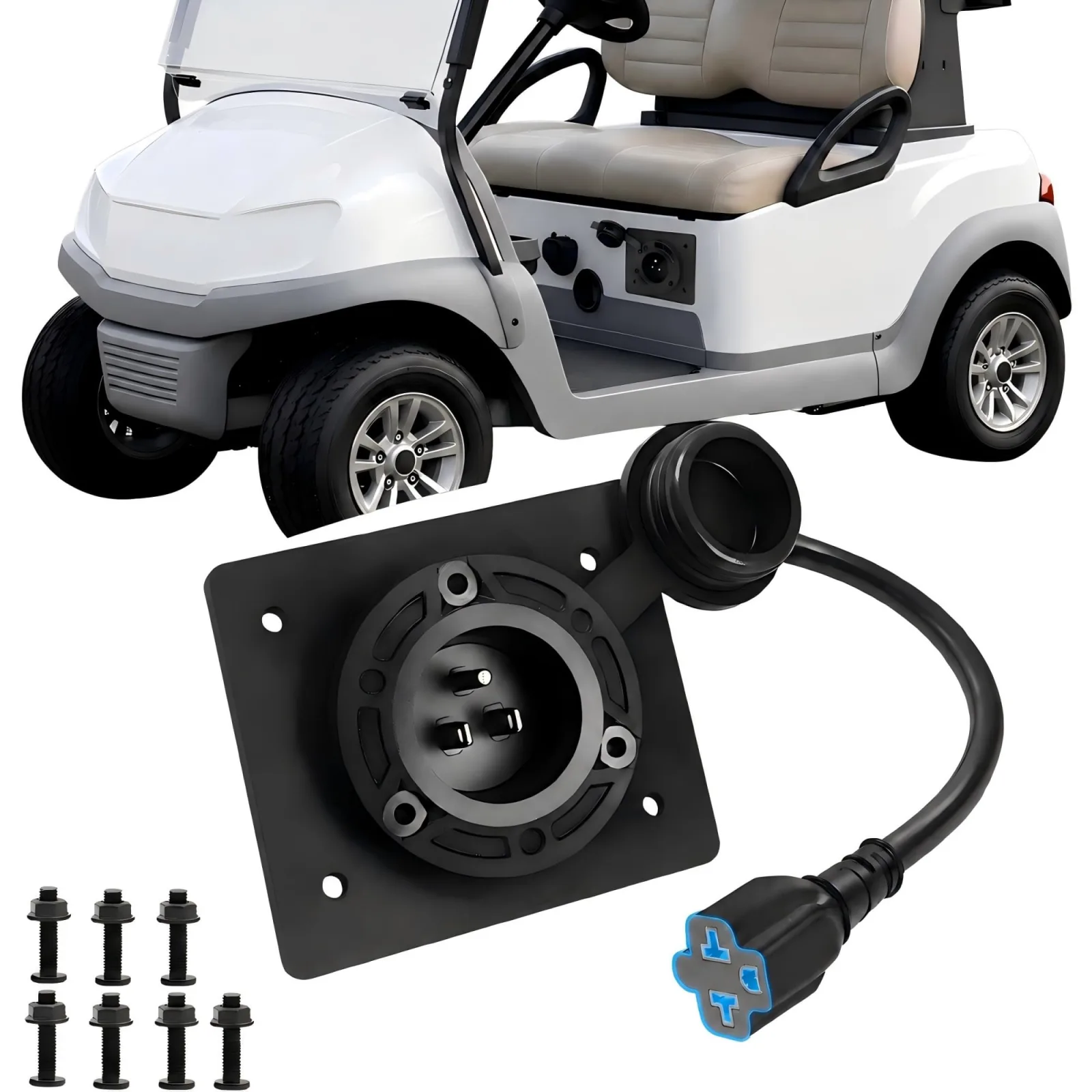 JacEnergy Charging Port Adapter for E-Z-GO TXT Golf Carts