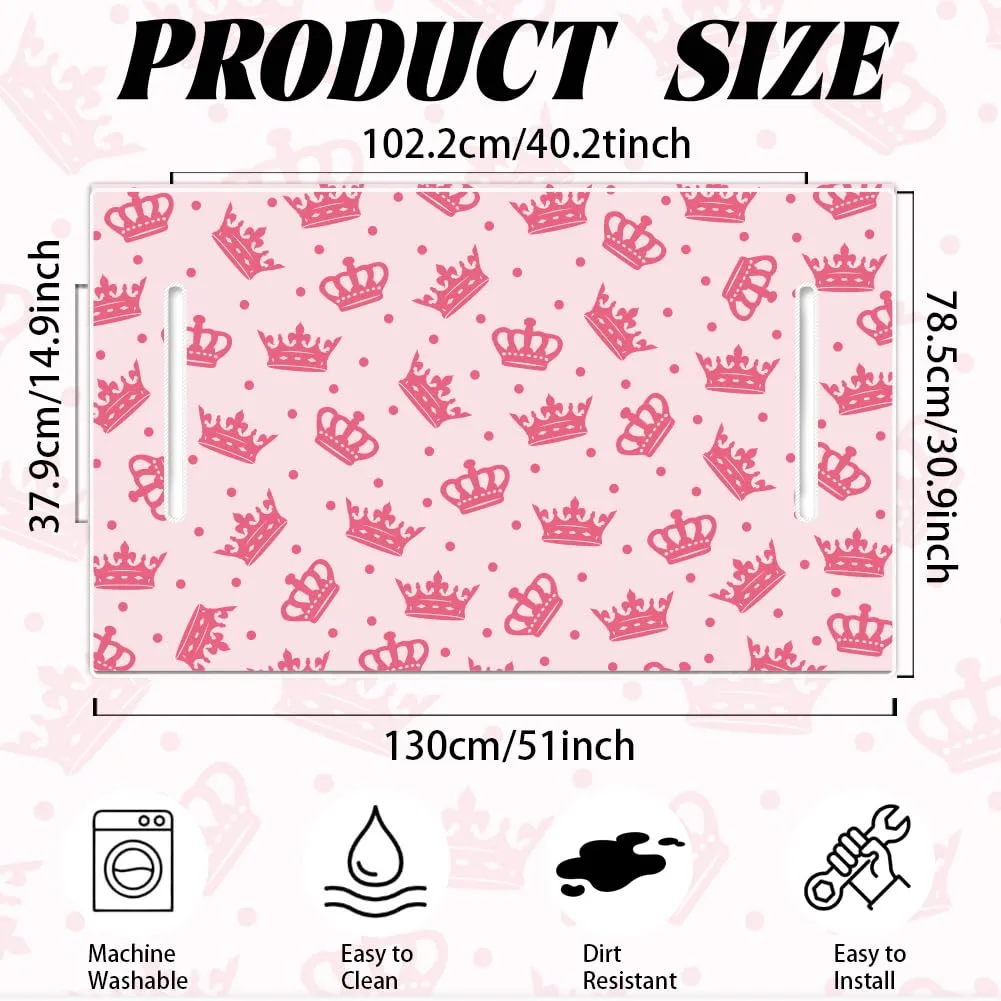 ORIGACH Pink Crown & Polka Dot Golf Cart Seat Cover 51 x 31 in image 2