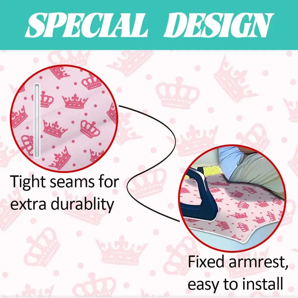 ORIGACH Pink Crown & Polka Dot Golf Cart Seat Cover 51 x 31 in image 3