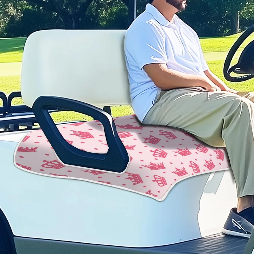 ORIGACH Pink Crown & Polka Dot Golf Cart Seat Cover 51 x 31 in image 4