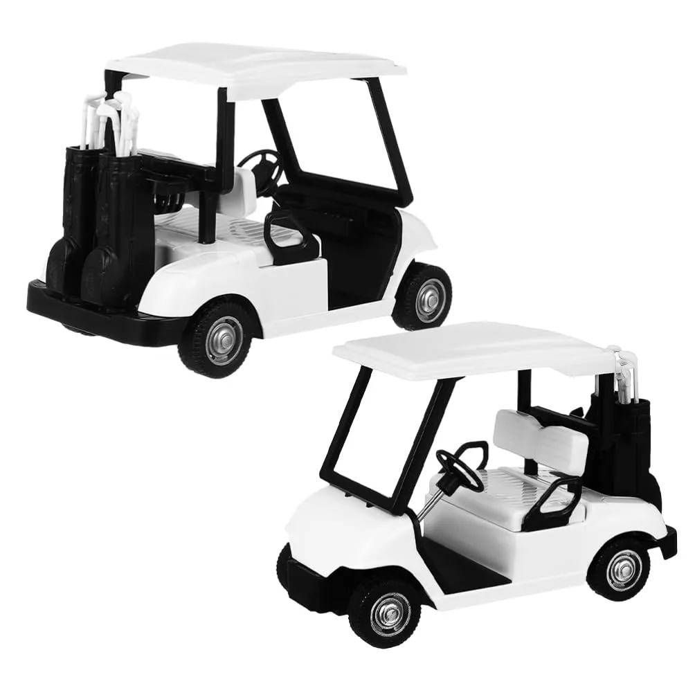Toyvian Mini Golf Cart Model Diecast Alloy Pull-Back Toy