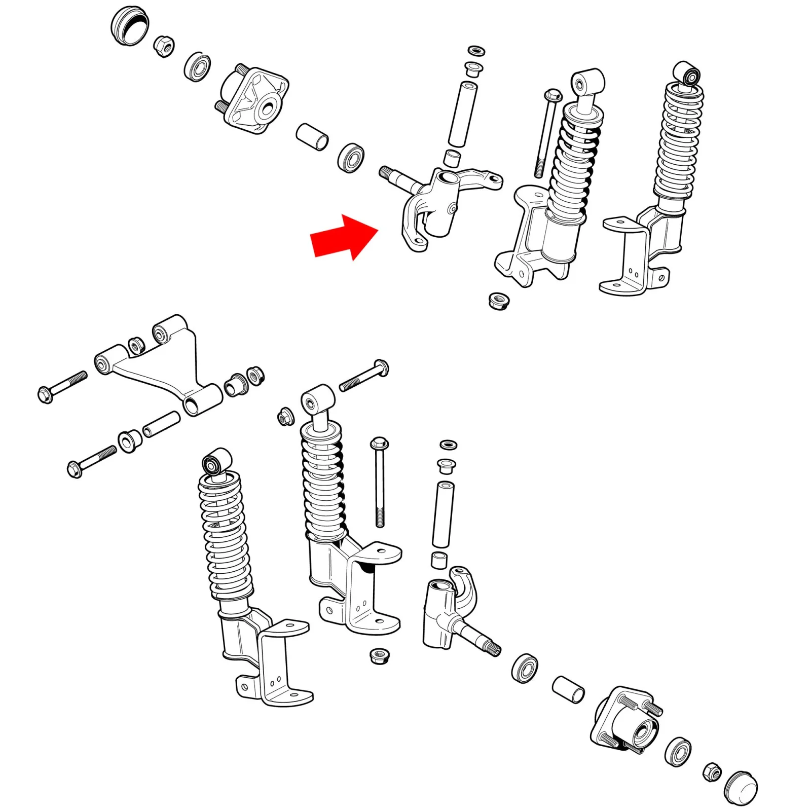 10L0L E-Z-GO RXV Right (Passenger) Front Spindle Assembly image 3