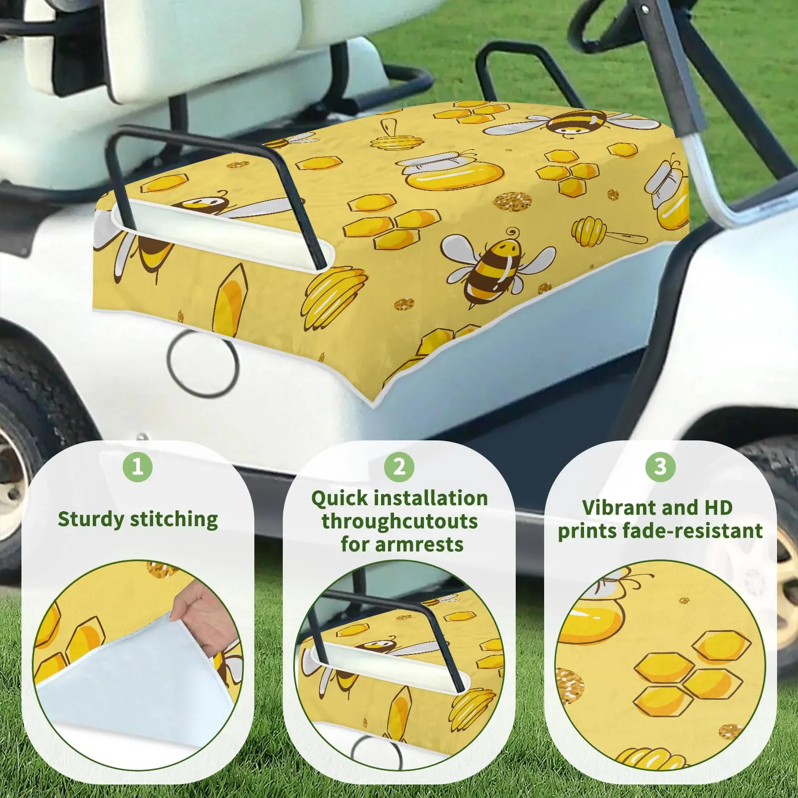 Tiveruda Golf Cart Seat Cover for Double Seats 51 x 31 in image 3