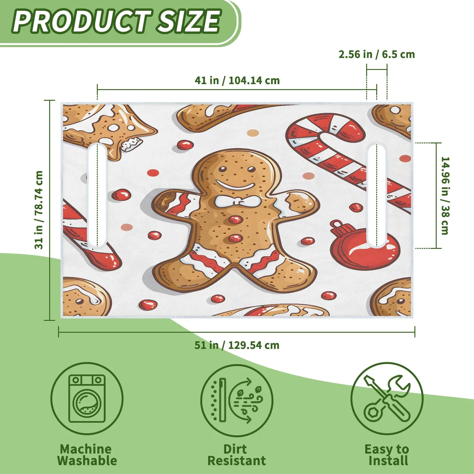 Tiveruda Gingerbread Merry Xmas Golf Cart Seat Cover image 2