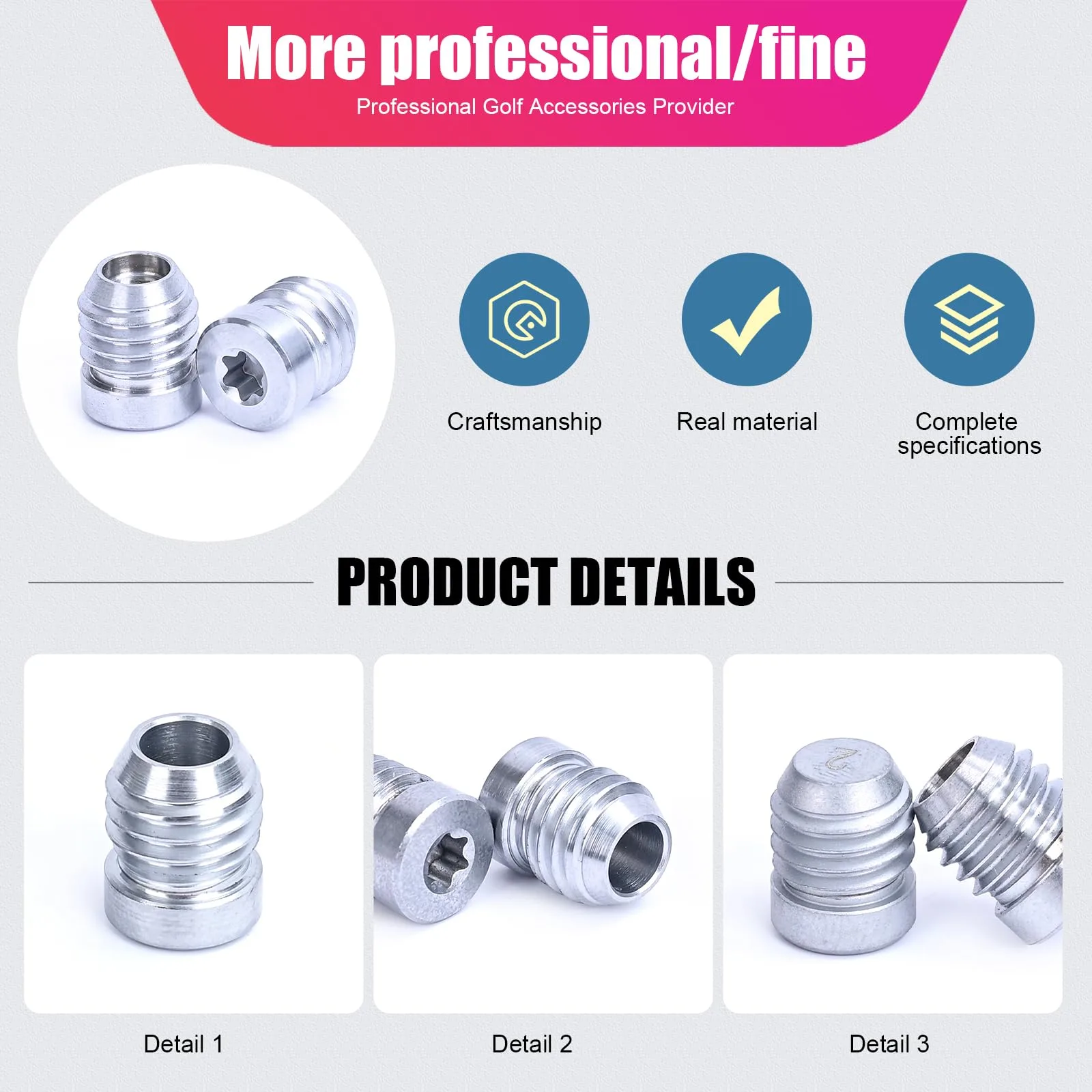 TokongsenXizali Weight Screw for PING G410/G425/G430/G710/i525 — Silver image 3