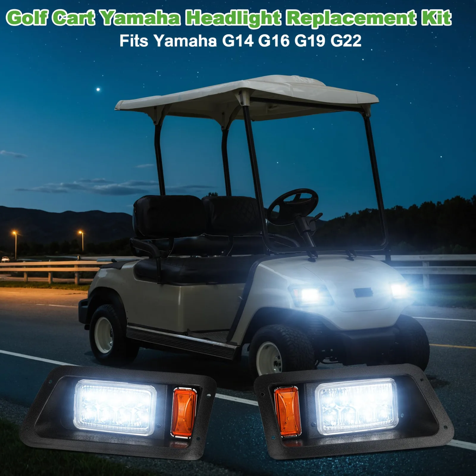 10L0L LED Headlight Kit for Yamaha G14-G22 Golf Carts image 4
