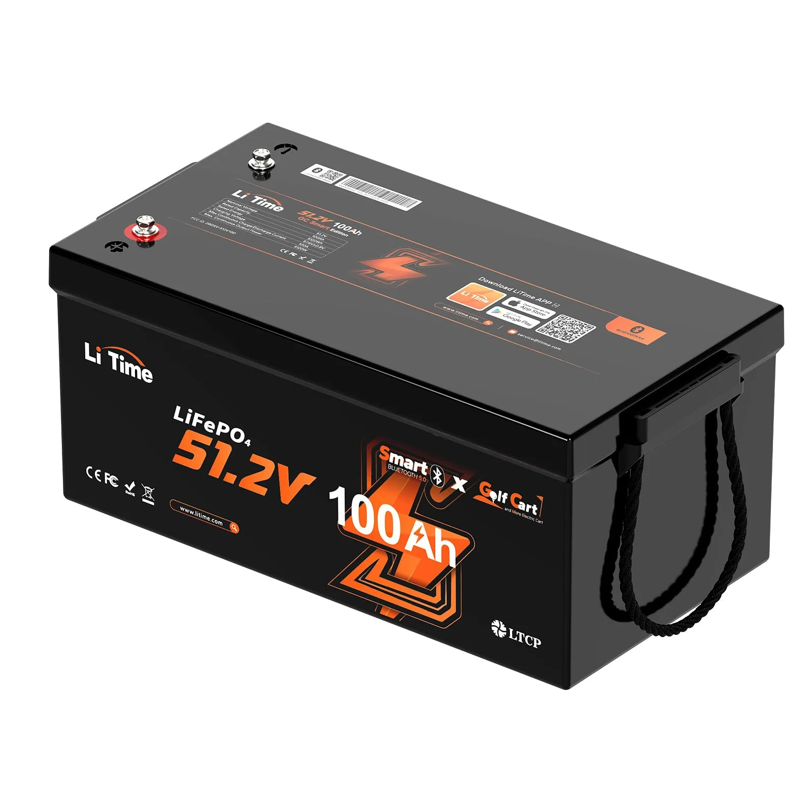 LiTime 48V 100Ah Bluetooth Lithium Golf Cart Battery