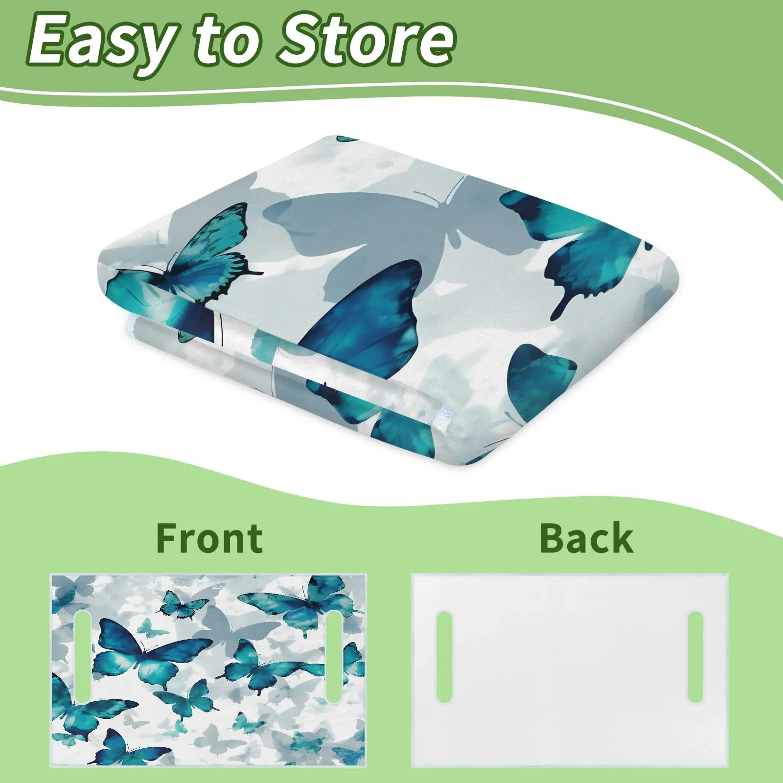 Tiveruda Green Blue Butterfly Golf Cart Seat Cover image 4