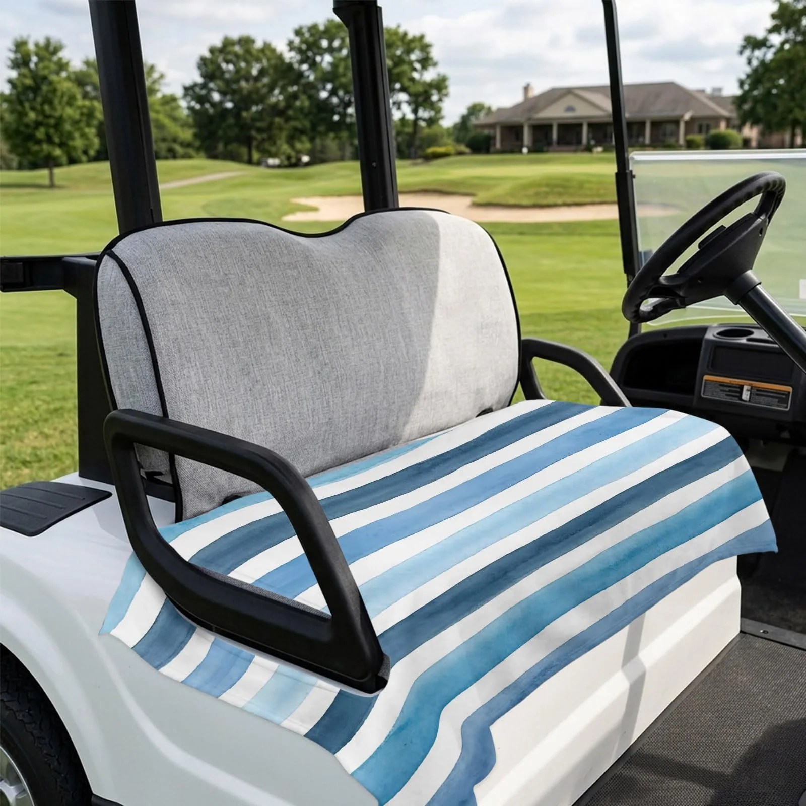 DecorLovee Blue Striped Golf Cart Seat Cover 51 x 31 in image 4
