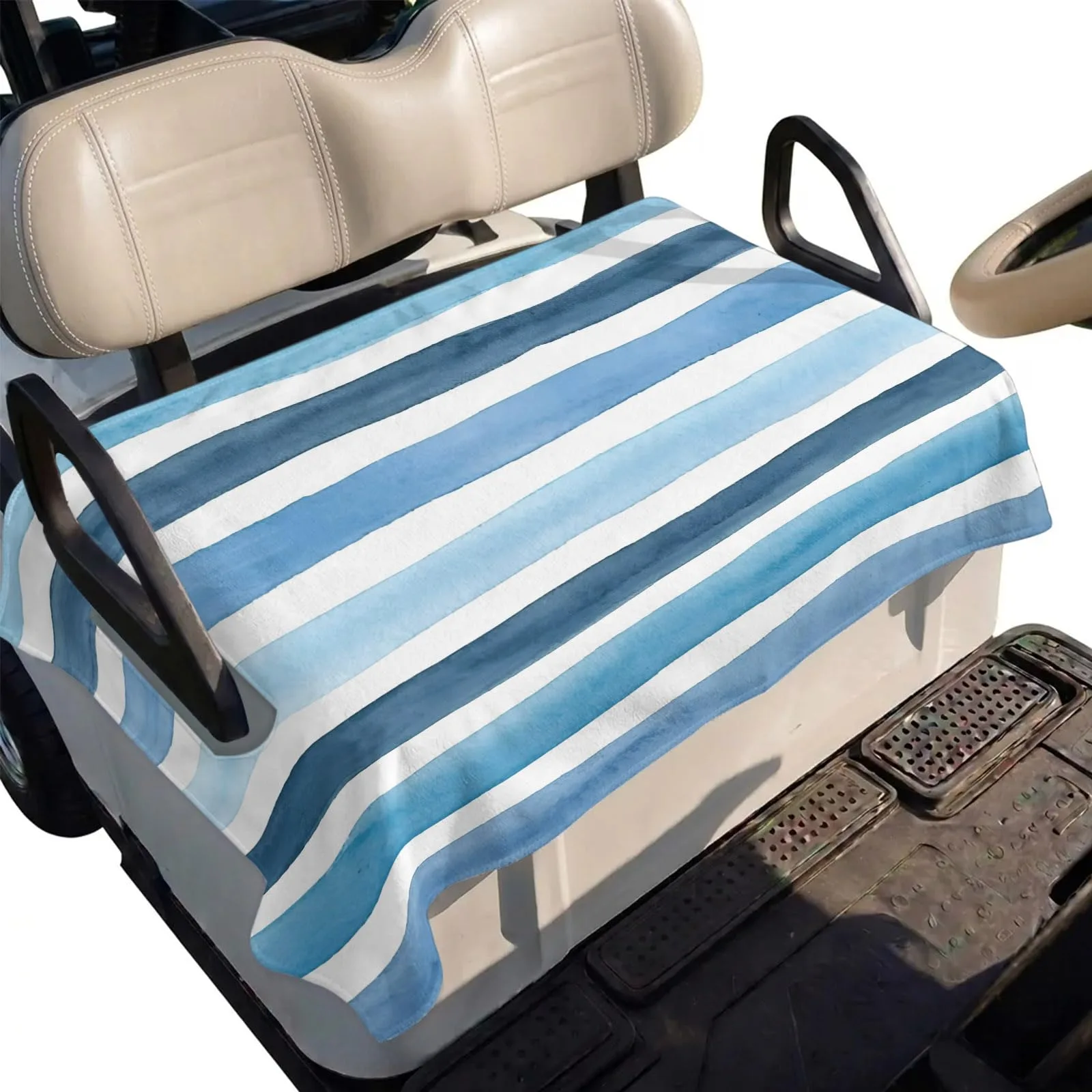 DecorLovee Blue Striped Golf Cart Seat Cover 51 x 31 in