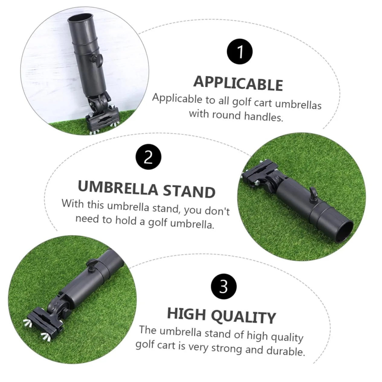 Cabilock Golf Cart Umbrella Holder Set, 2-Piece image 4