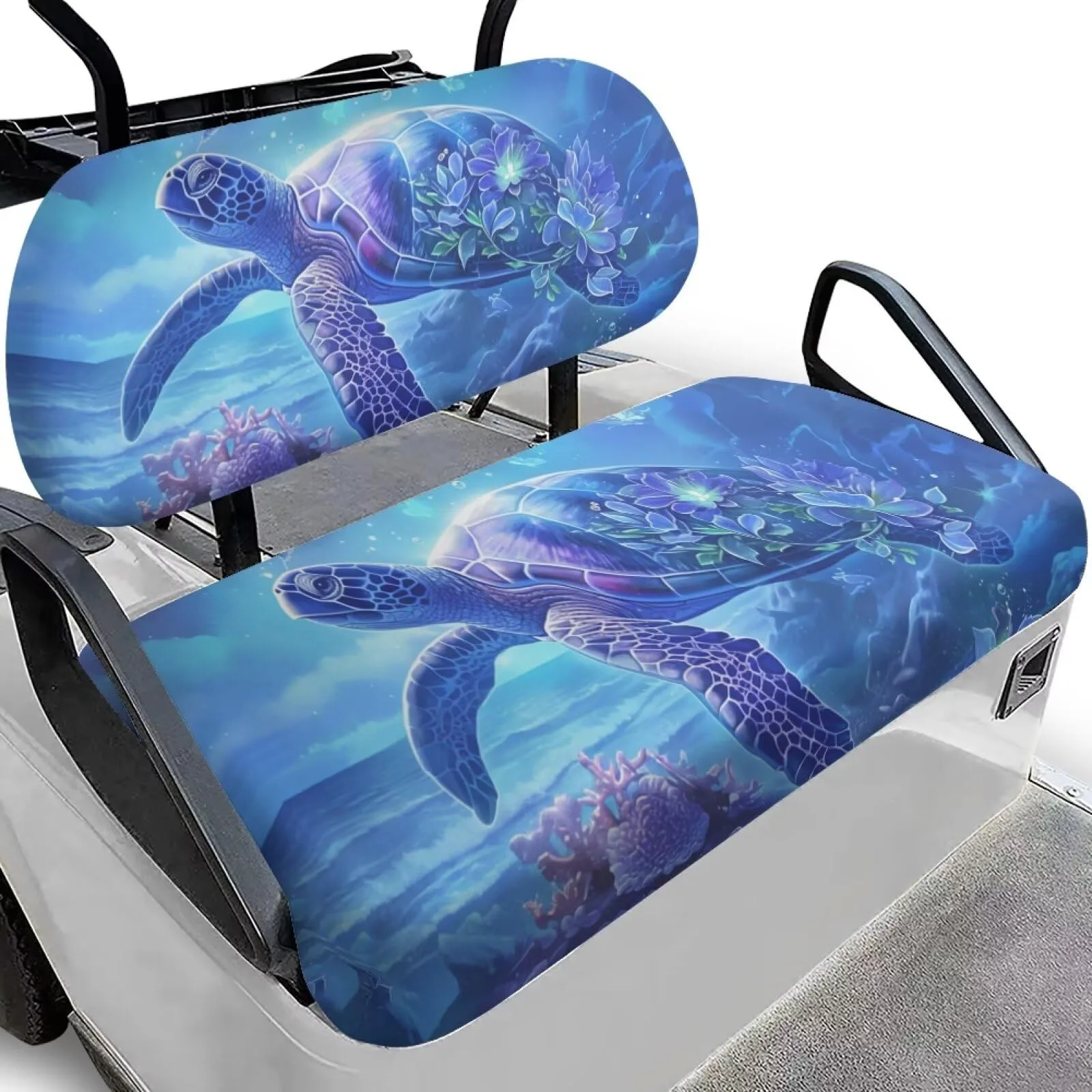Quidrwyo Floral Sea Turtle Golf Cart Seat Covers