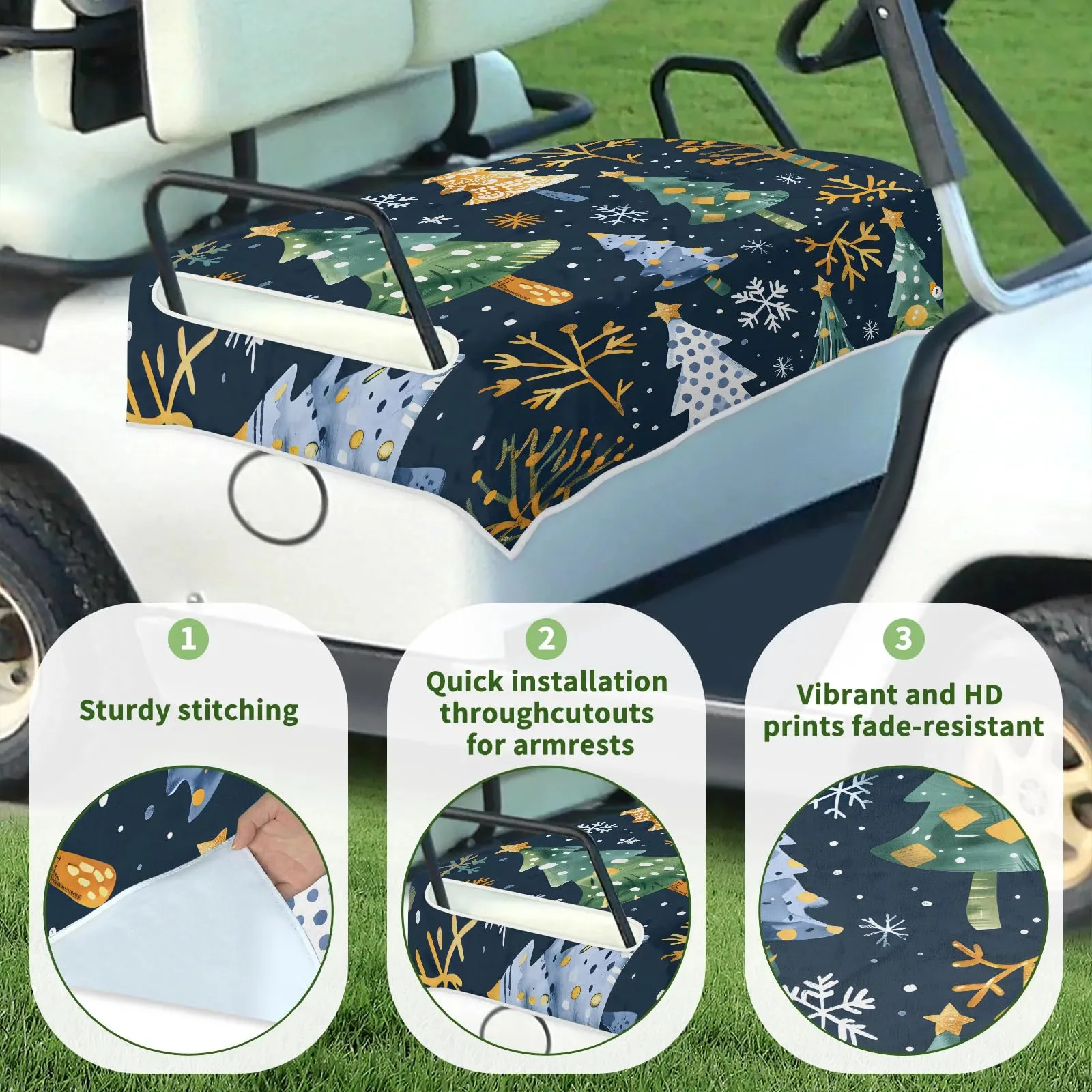 Tiveruda Golf Cart Seat Cover for Double Seats, 51 x 31 in image 3