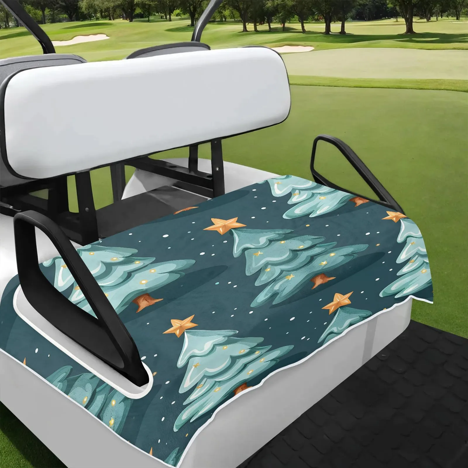 Tiveruda Xmas Star Golf Cart Seat Cover, 51 x 31 in.