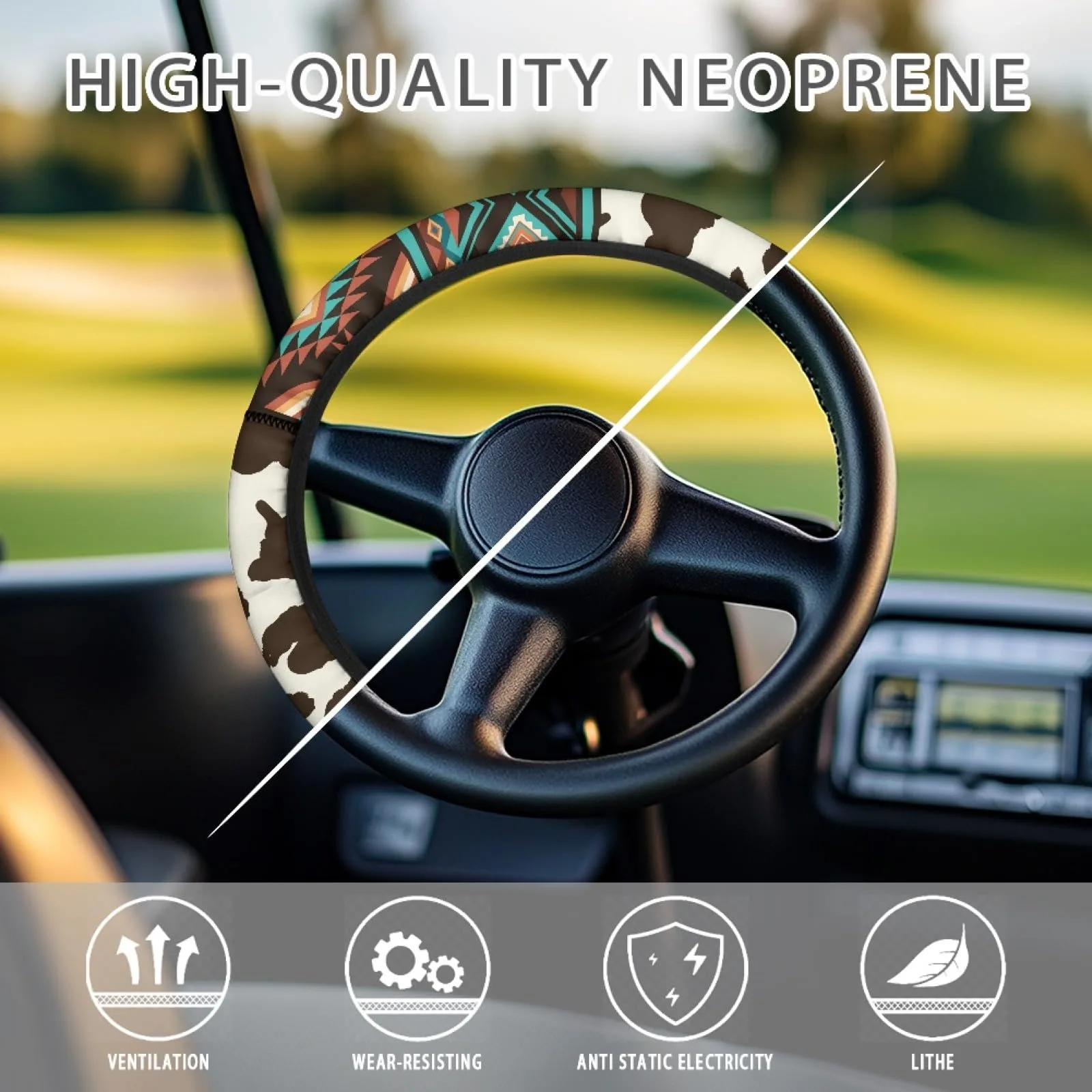 INSTANTARTS Aztec Golf Cart Steering Wheel Cover image 4
