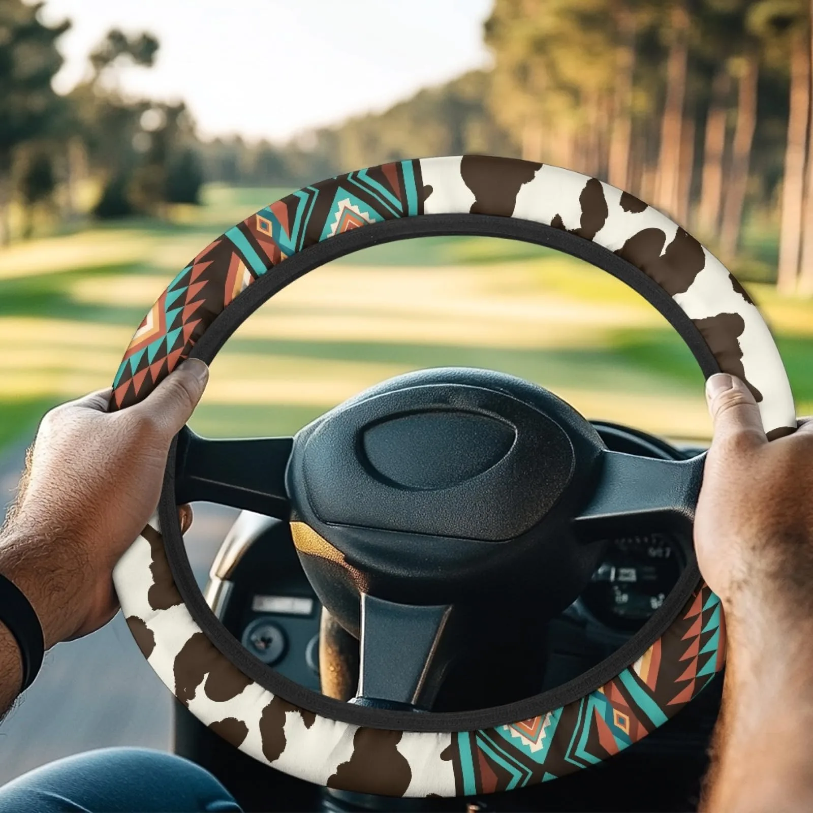 INSTANTARTS Aztec Golf Cart Steering Wheel Cover