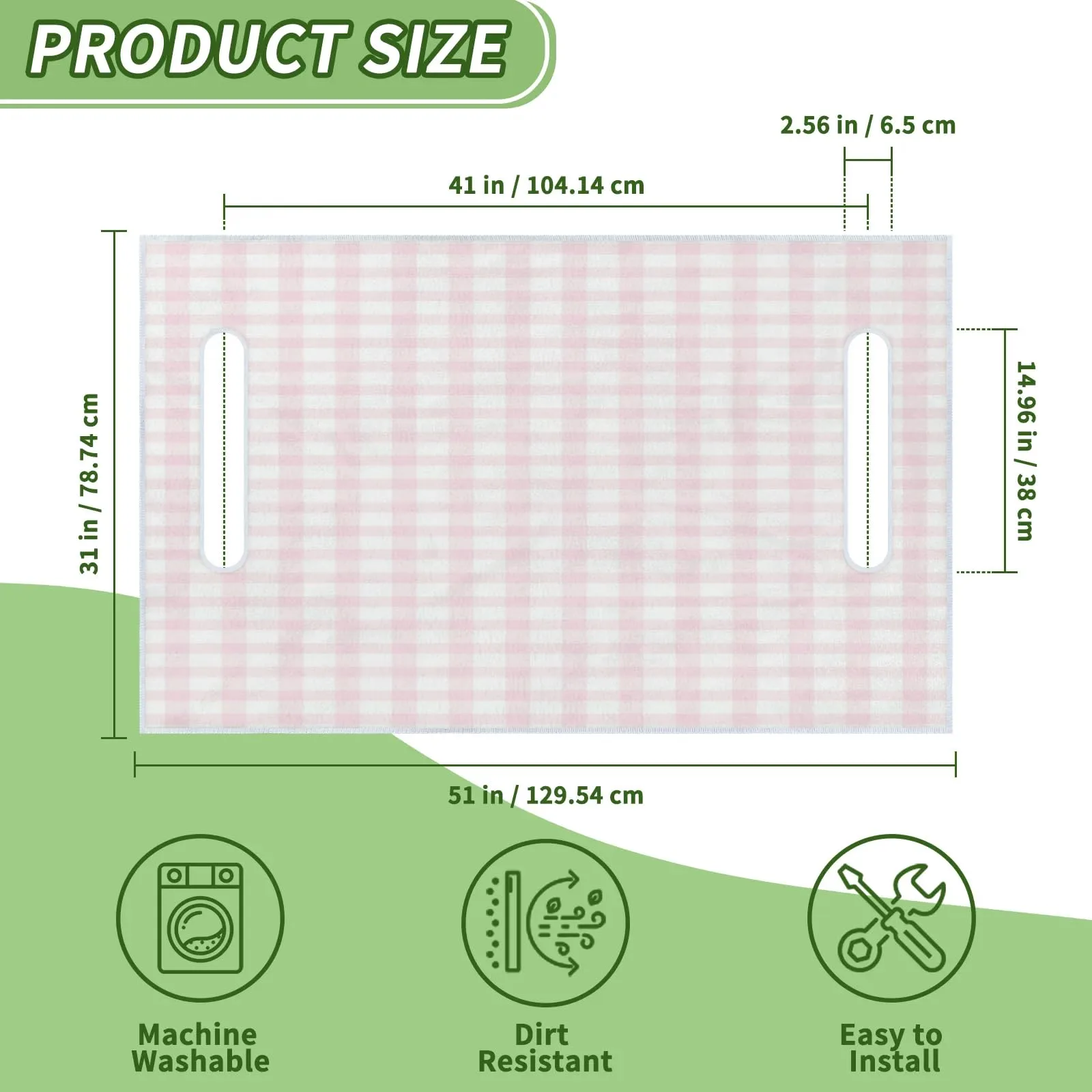 Tiveruda Pink Plaid Golf Cart Seat Cover 51 x 31 in image 2