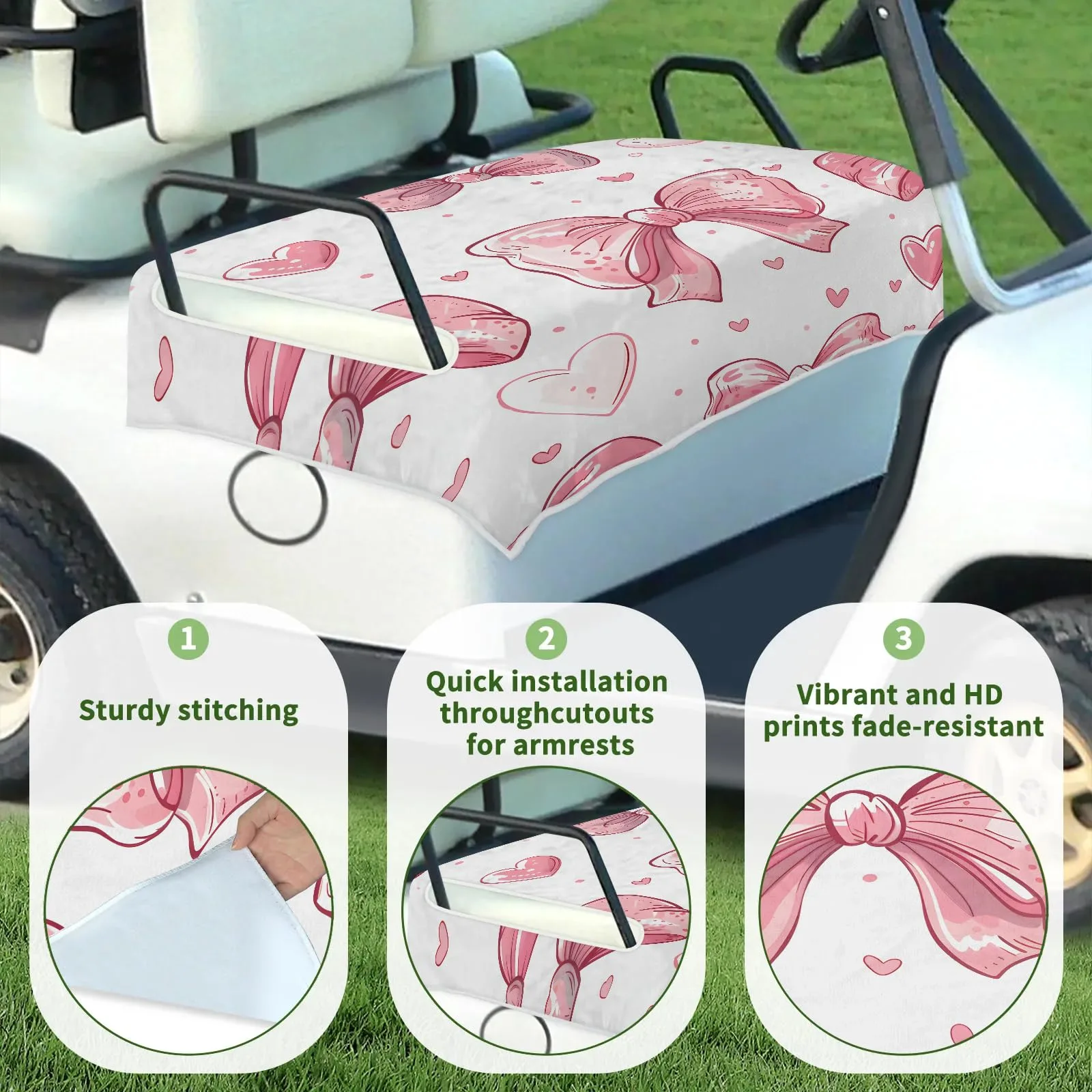 Tiveruda Golf Cart Seat Cover for Double Seats image 3