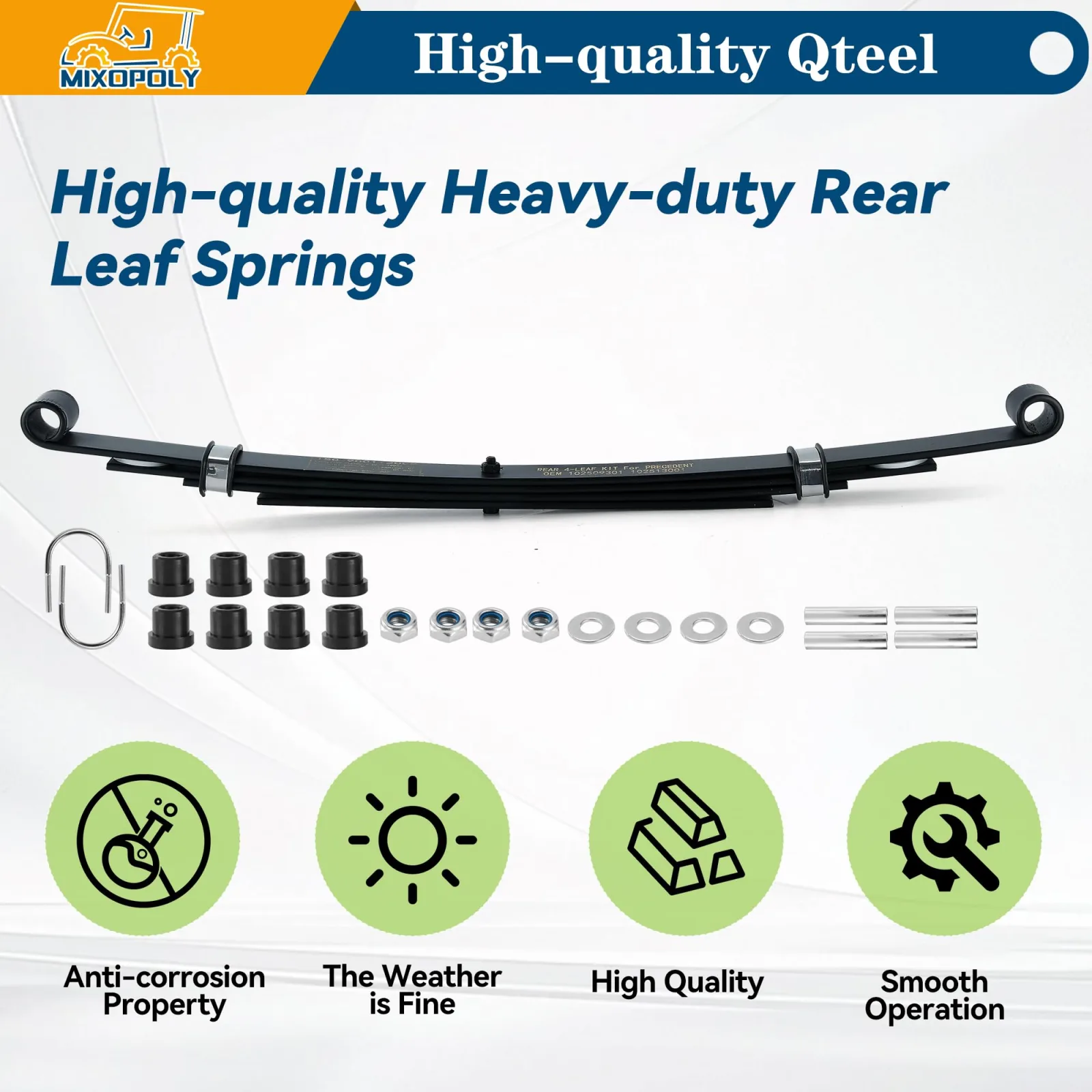 Mixopoly 4-Leaf Rear Leaf Spring Kit for Club Car image 4