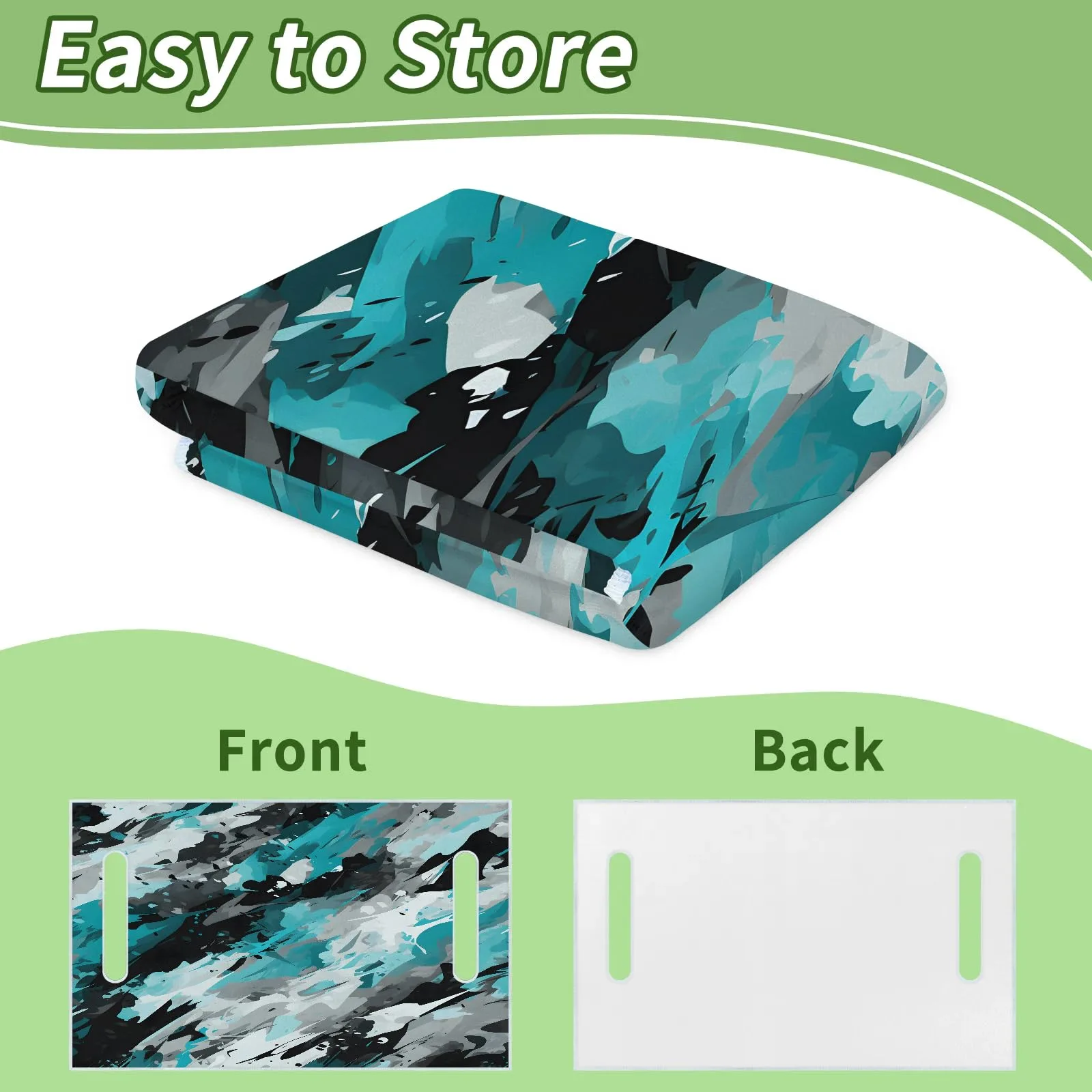 Tiveruda Abstract Camo Blue Universal Golf Cart Seat Cover 51" x 31" image 4