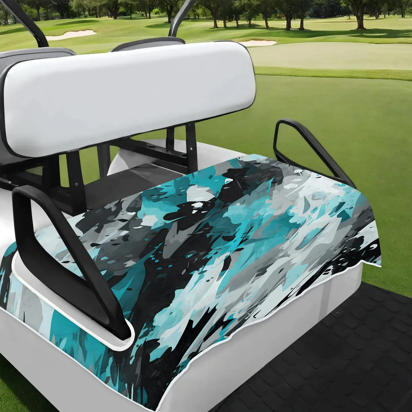 Tiveruda Abstract Camo Blue Universal Golf Cart Seat Cover 51" x 31"