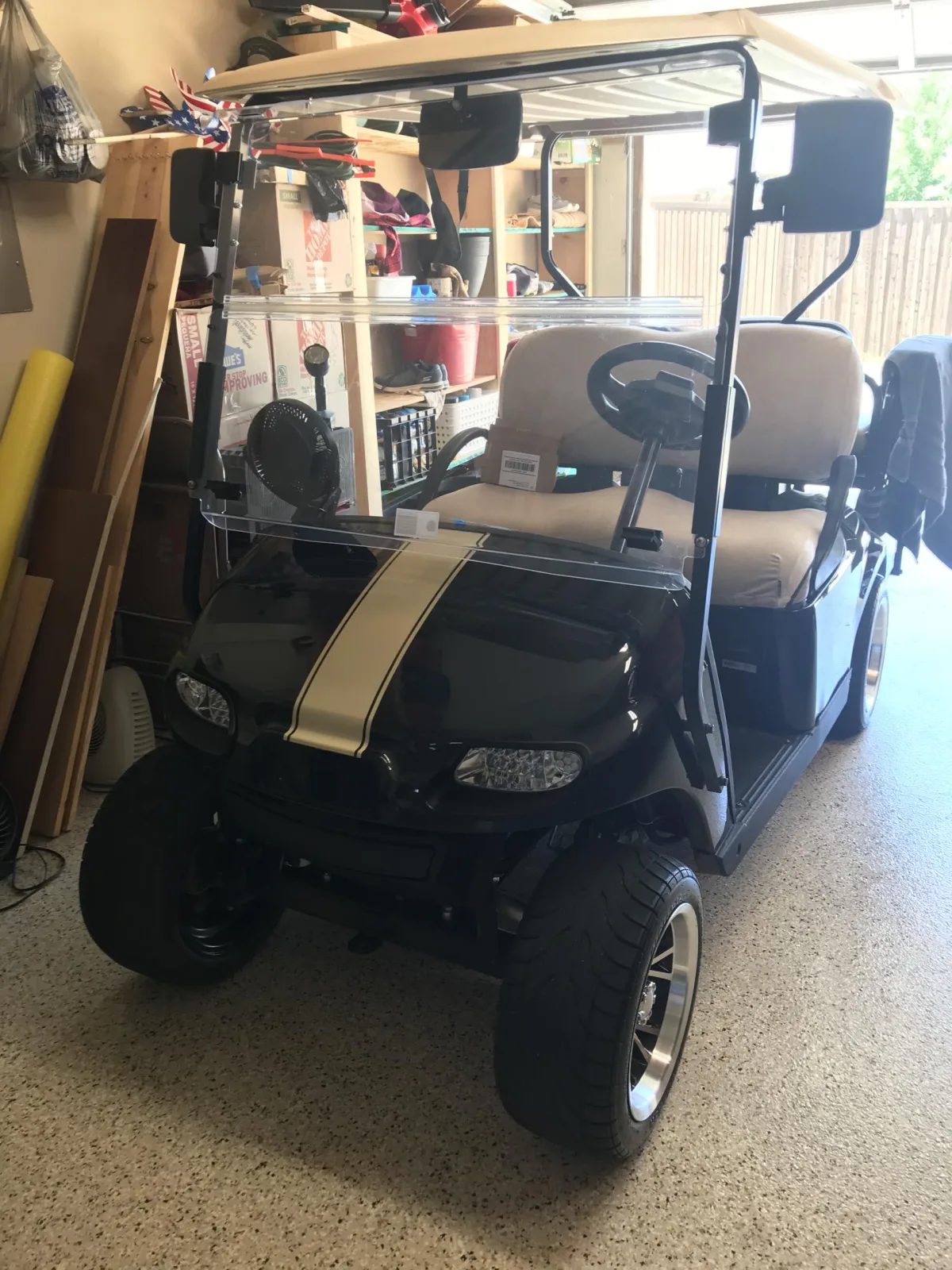 Golf Cart Hood Stripes EZ6000, Gloss Black image 3