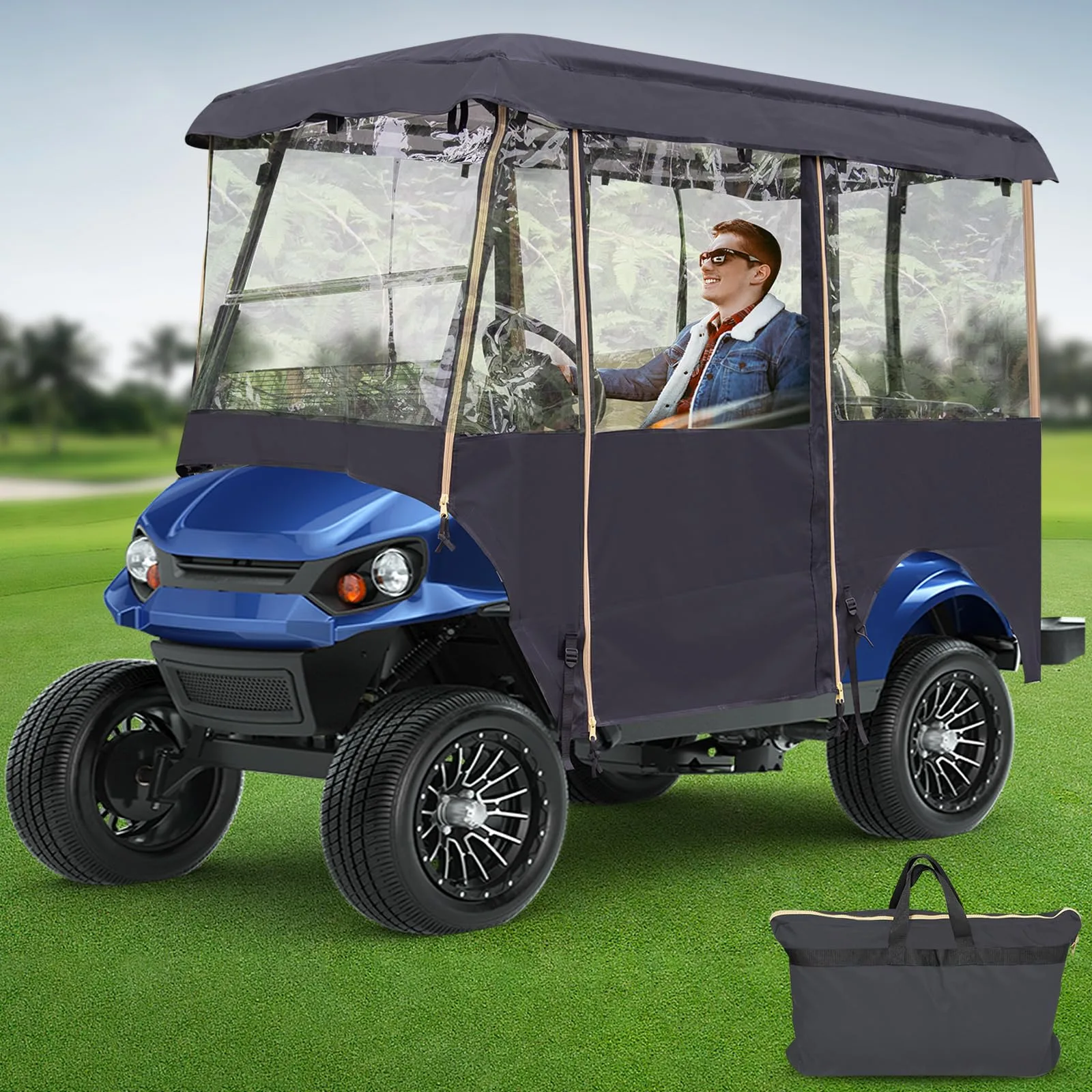 LUPPLE Golf Cart Enclosure for 83–88-Inch Roofs