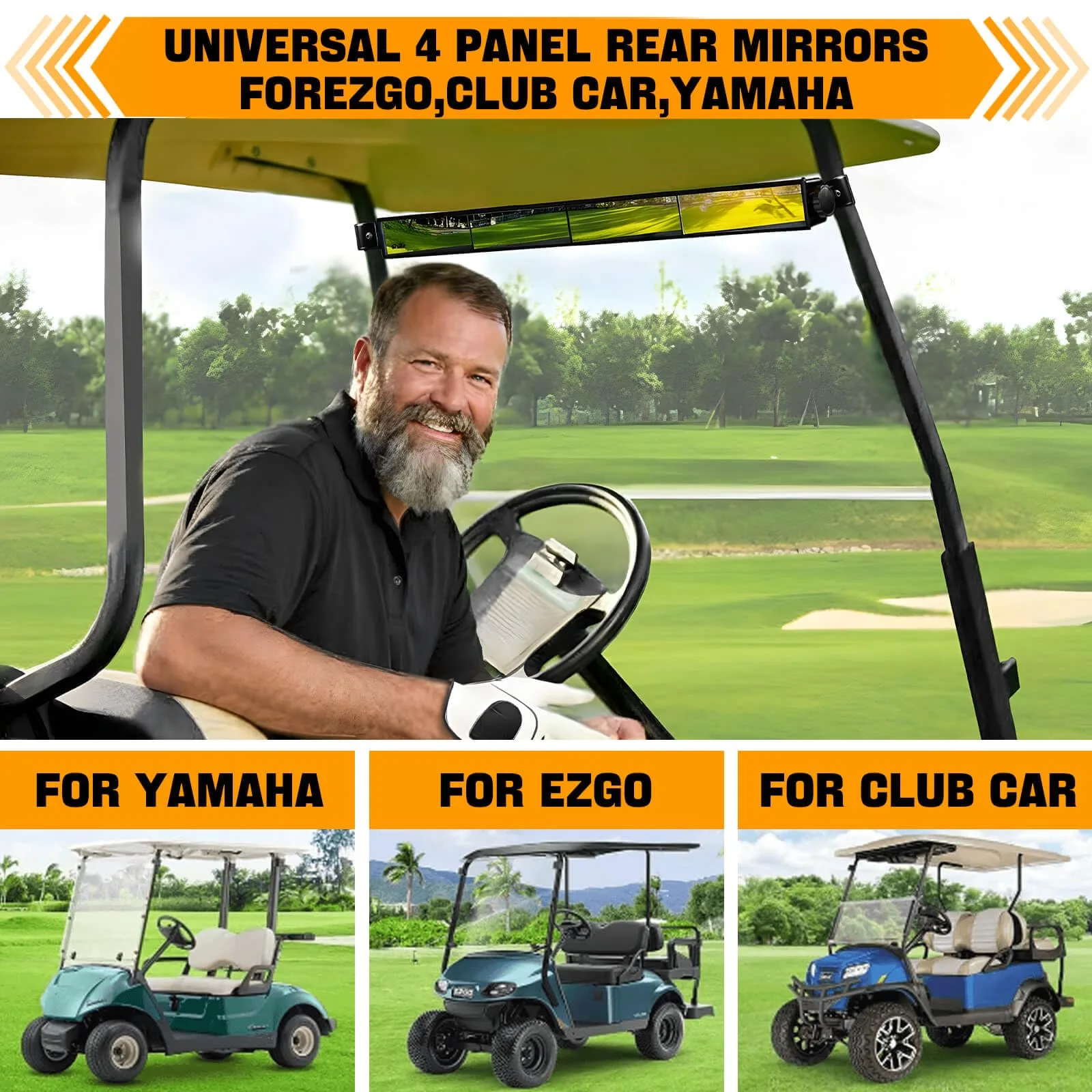 LEAPGOMAX LGGM-002 4-Panel Golf Cart Rear View Mirror image 4
