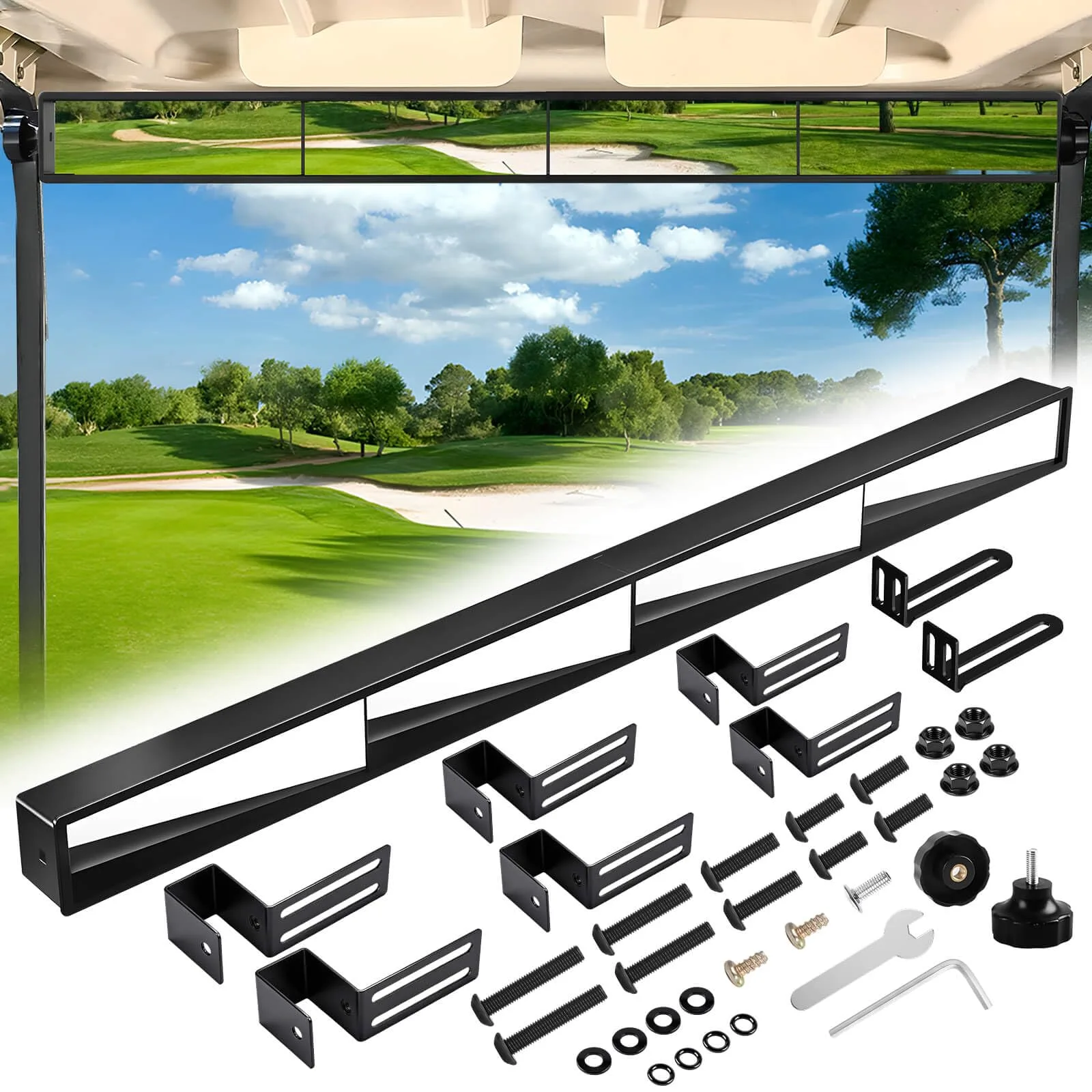 LEAPGOMAX LGGM-002 4-Panel Golf Cart Rear View Mirror