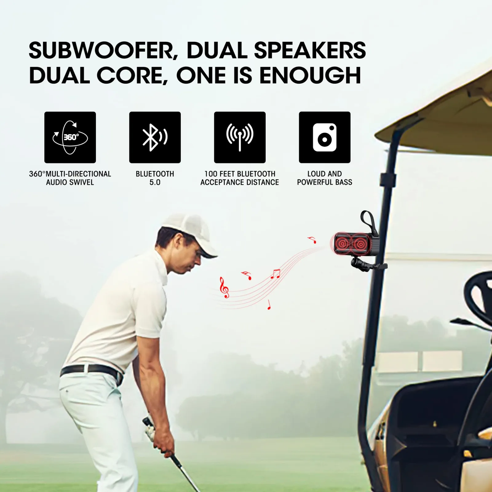 Roykaw BT201 Golf Cart Bluetooth Speaker with Mount image 3