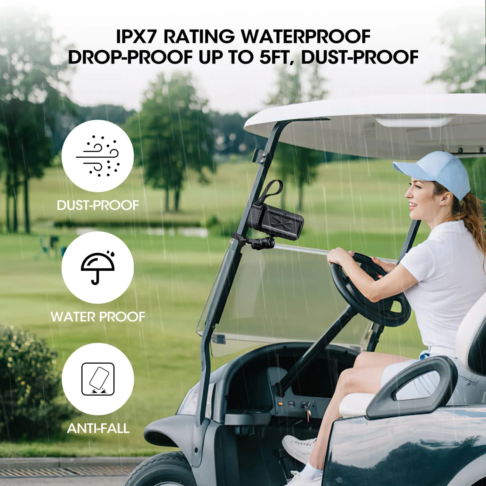 Roykaw BT201 Golf Cart Bluetooth Speaker with Mount image 4