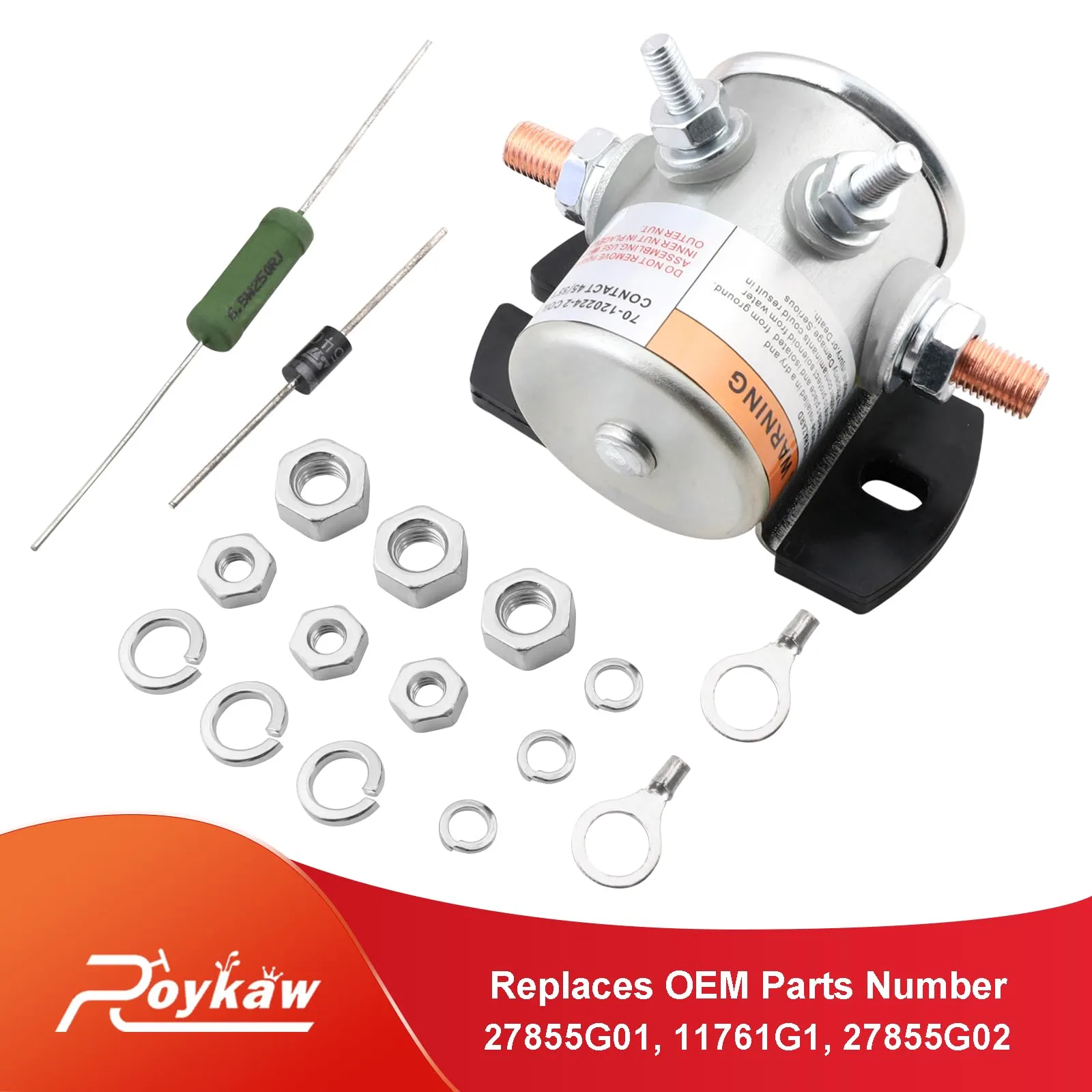 Roykaw 36V Solenoid Relay Kit for E-Z-GO and Yamaha G2 image 4