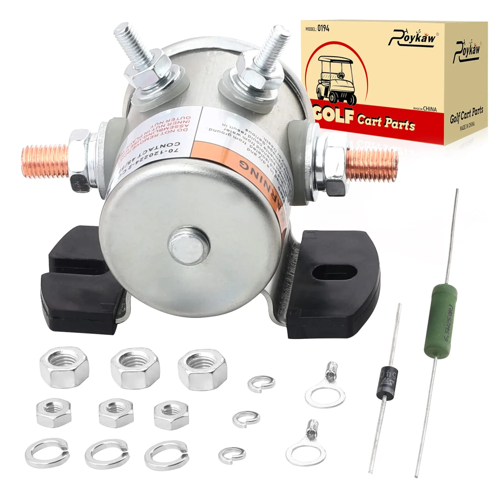 Roykaw 36V Solenoid Relay Kit for E-Z-GO and Yamaha G2