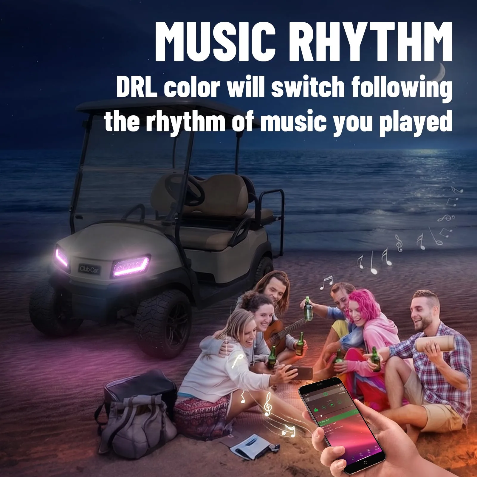 Shu-Ran RGB Light Kit for Club Car Tempo — Head & Tail Lights image 3