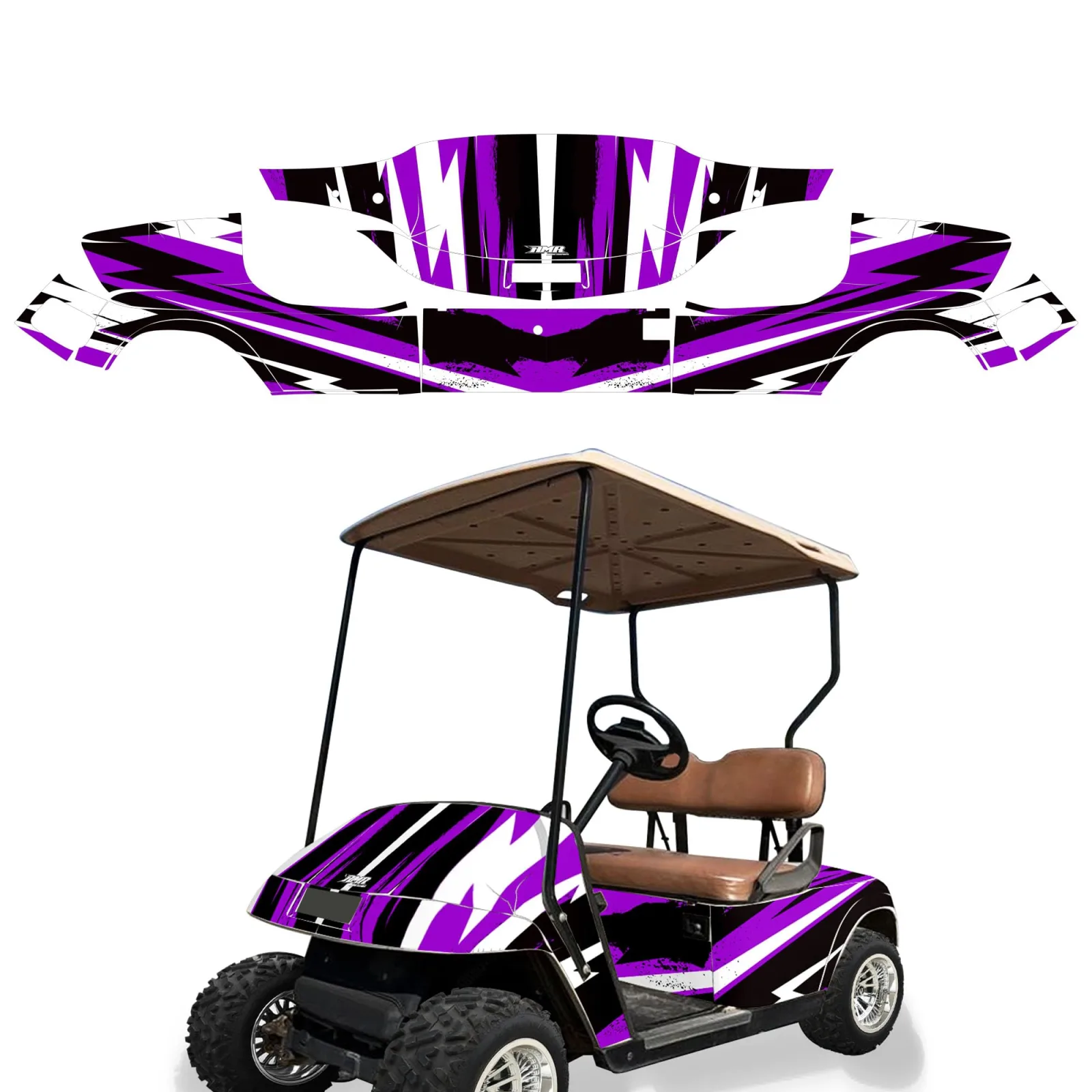 AMR Racing Attack Purple Graphics Kit for E-Z-GO TXT