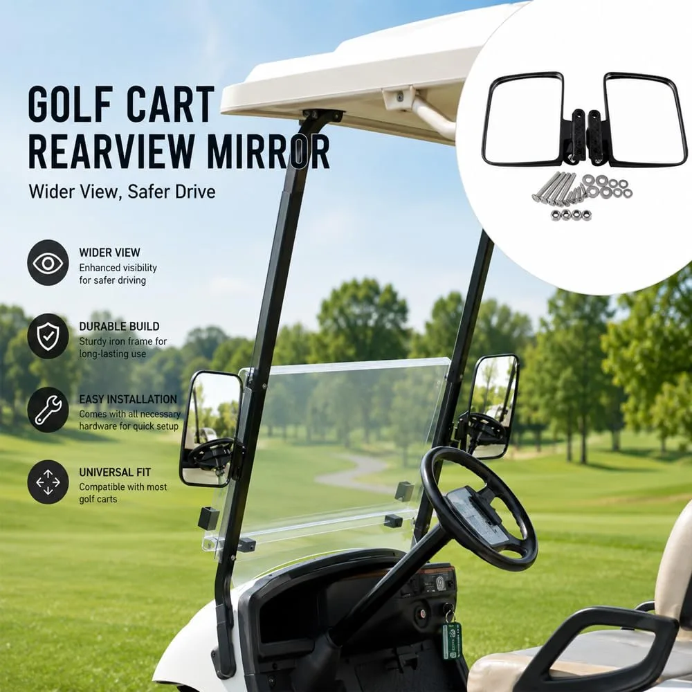 QJFHSNUUPS Side Mirrors for GEM e4 Golf Carts 1998–2026 image 4