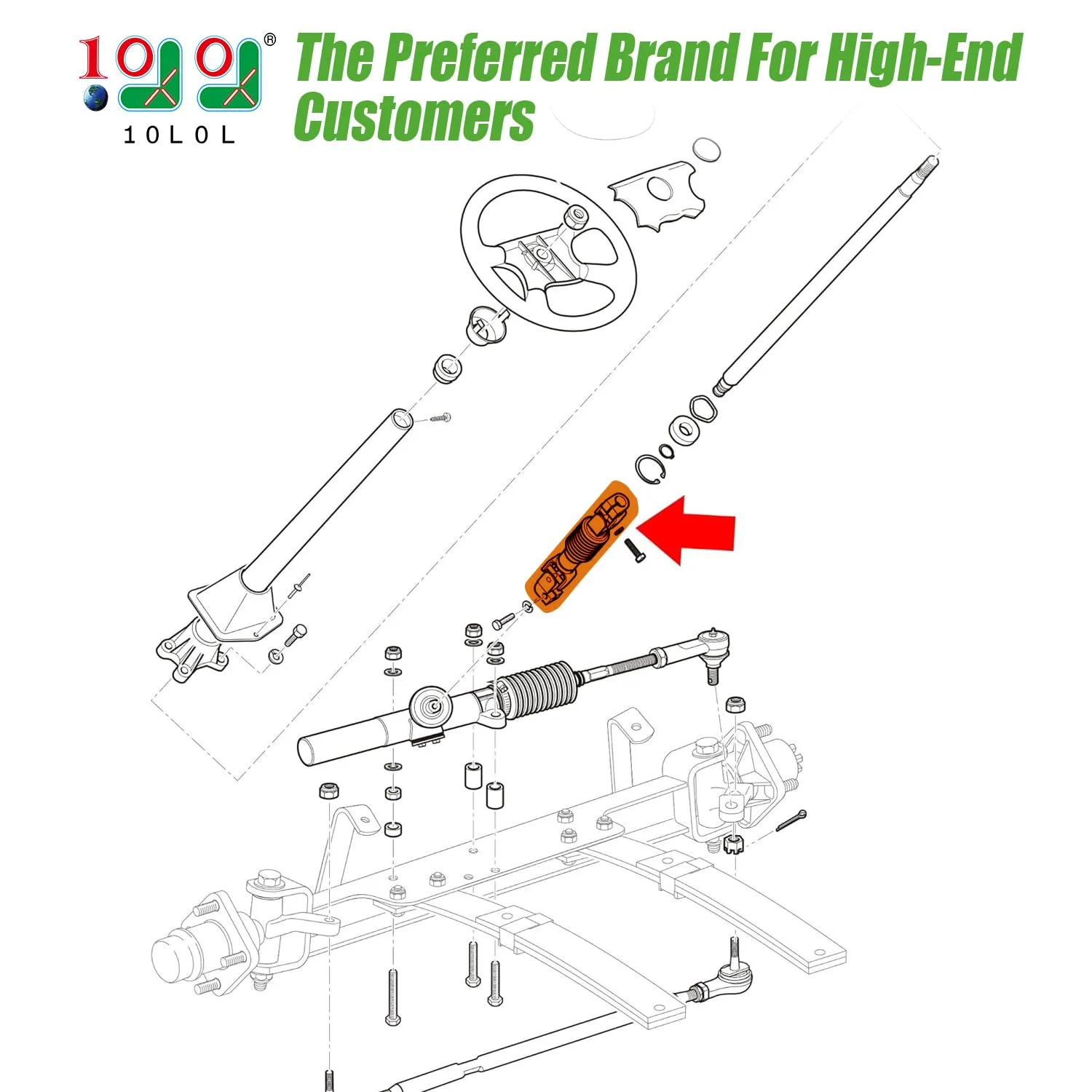 10L0L Intermediate Steering Shaft Joint for E-Z-GO TXT image 2