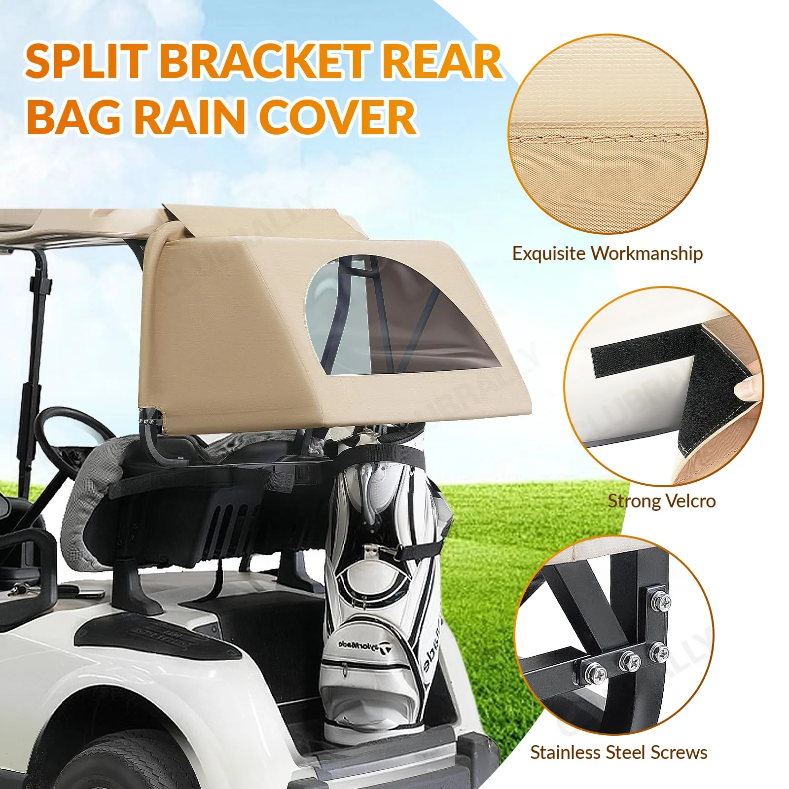 CLUBRALLY Golf Cart Rear Bag Rain Cover Kit Aix-CB-164 image 2