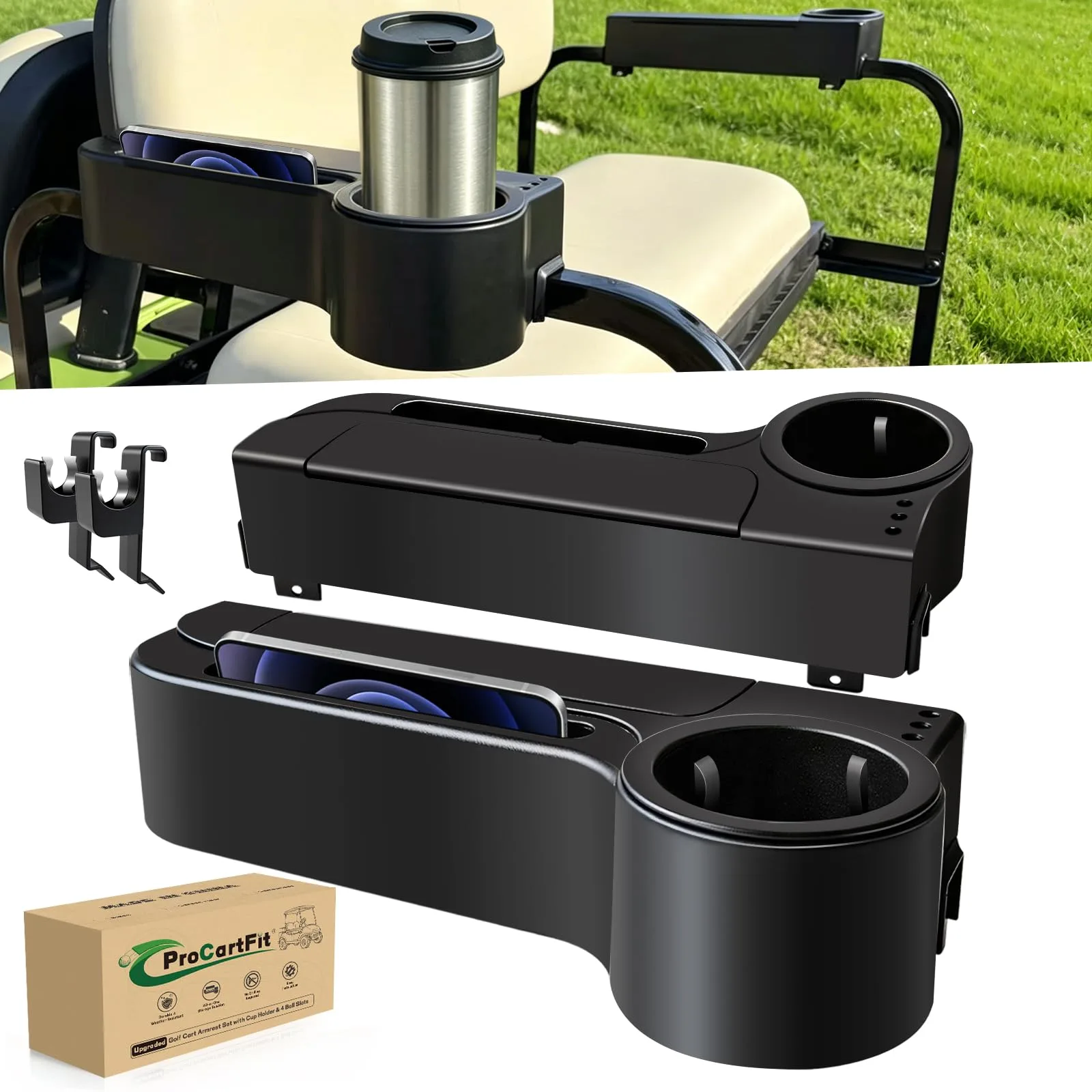 ProCartFit 5-in-1 Golf Cart Rear Seat Armrest