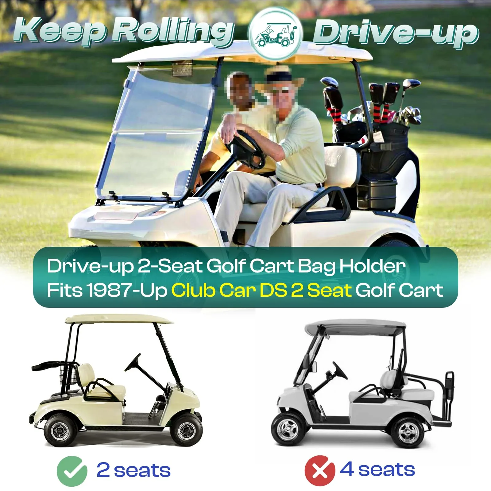 DRIVE UP Bag Holder Bracket for Club Car DS 1987-Up image 2