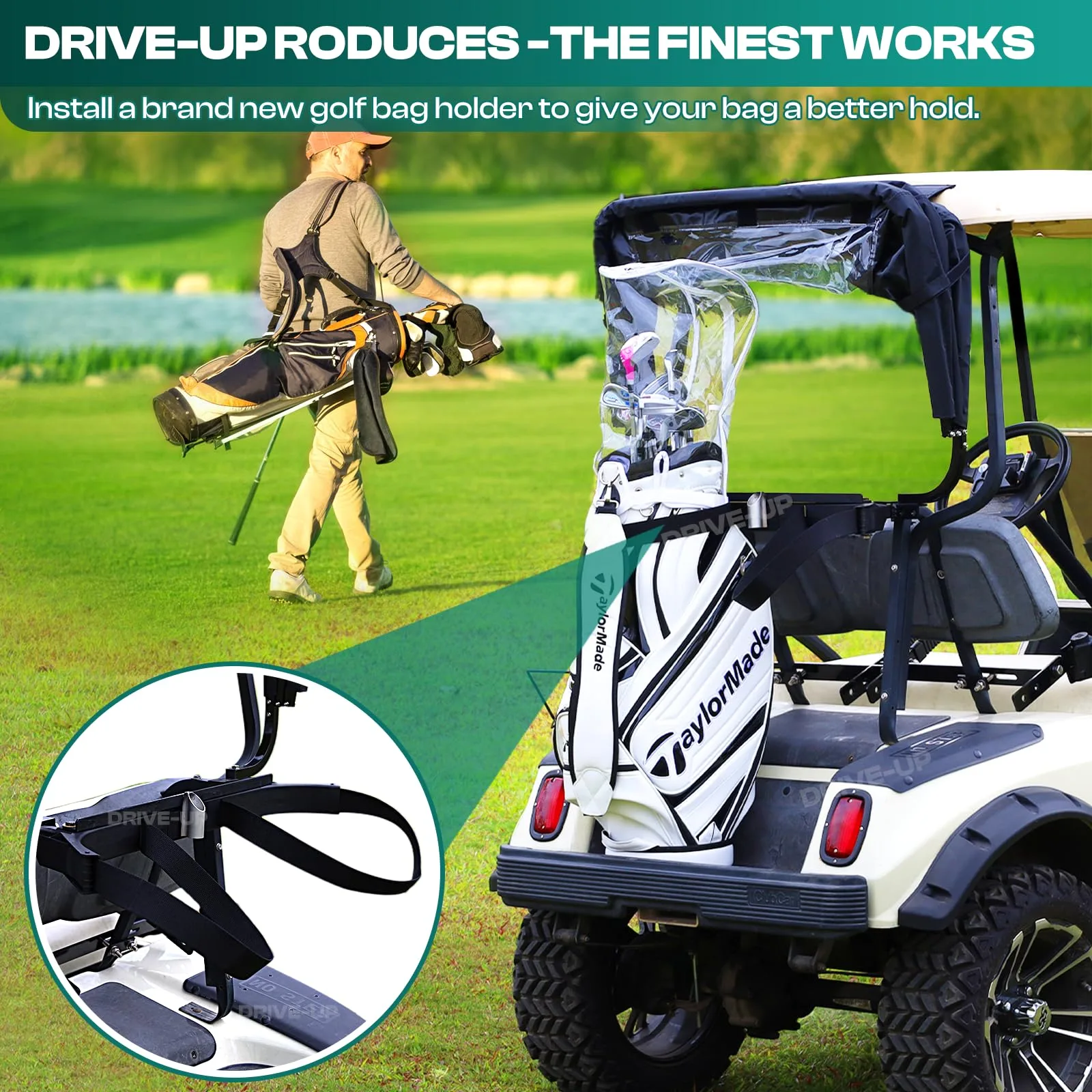 DRIVE UP Bag Holder Bracket for Club Car DS 1987-Up image 3