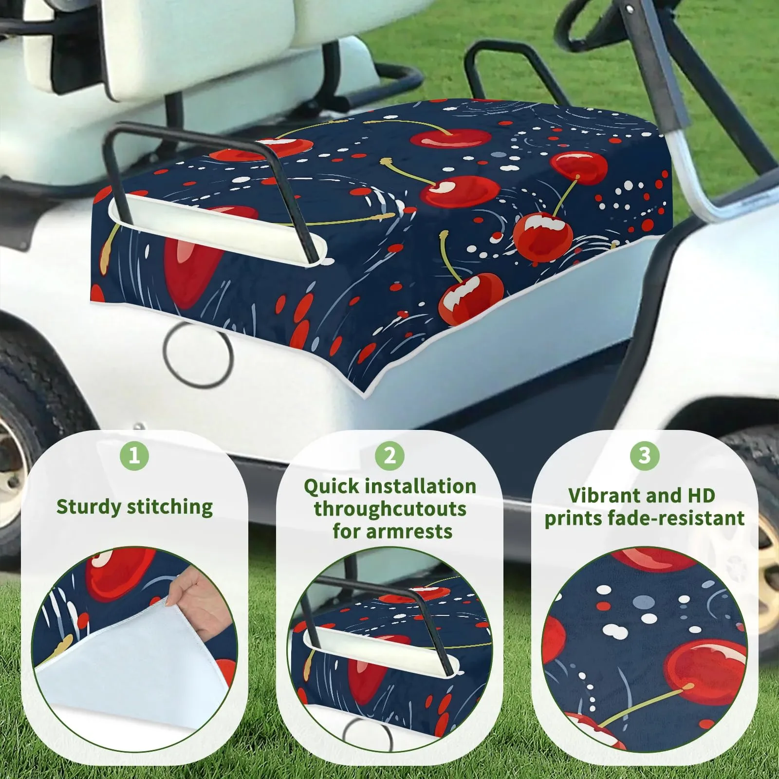Tiveruda Golf Cart Seat Cover for Double Seats image 3
