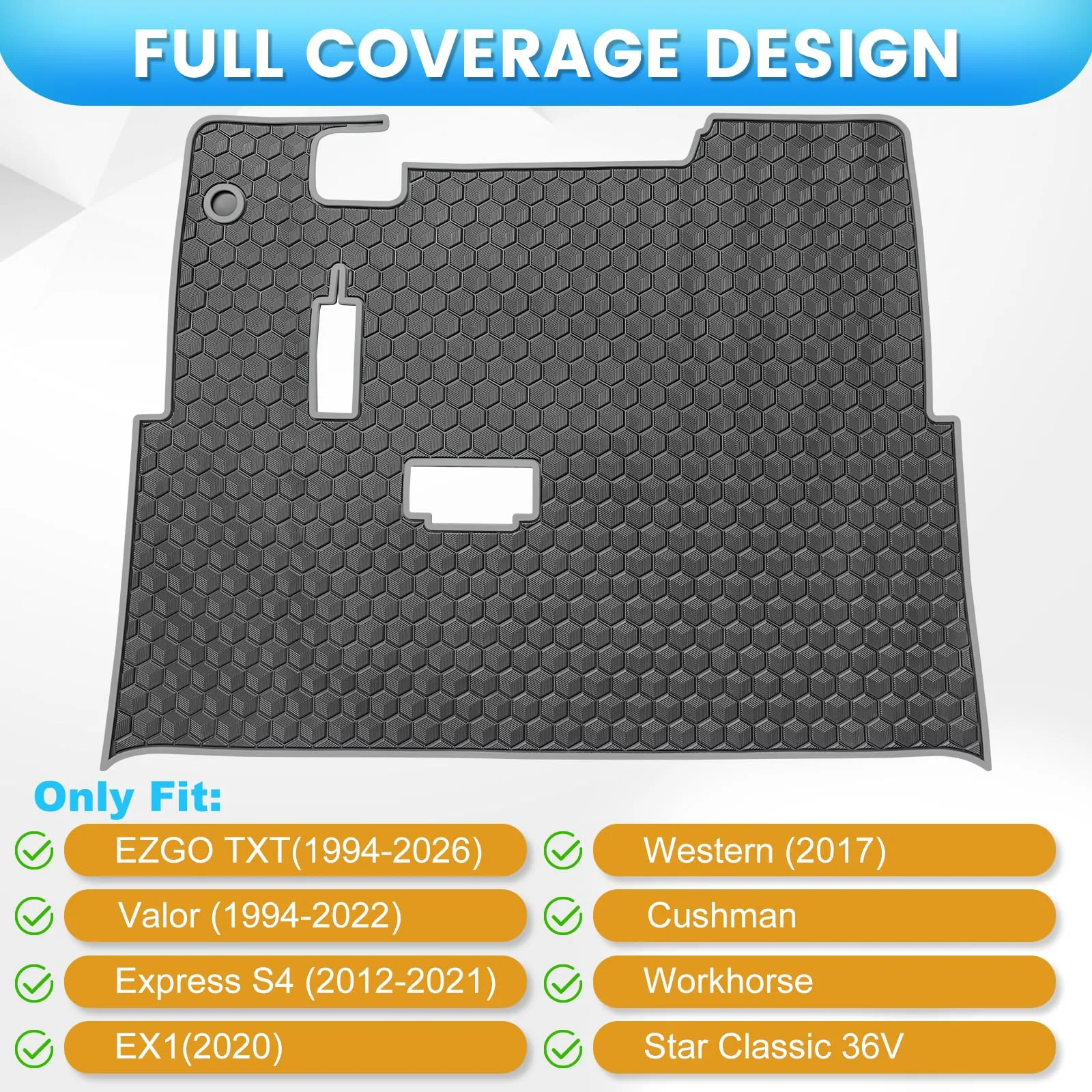 iLSKW Rubber Floor Mat for EZGO TXT Golf Carts image 2