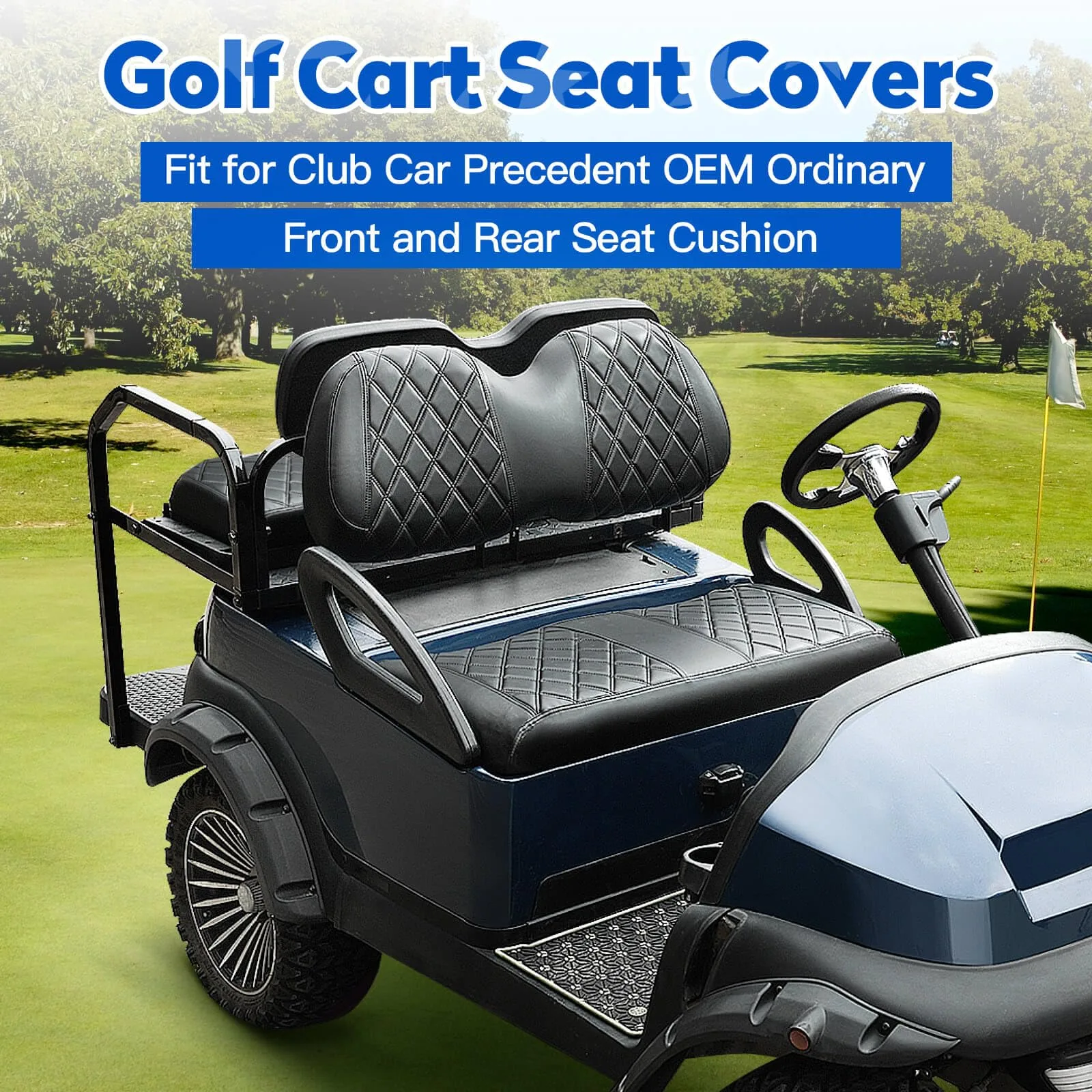 NOKINS Seat Covers for Club Car Precedent – NKS4R10015-BLKS image 2