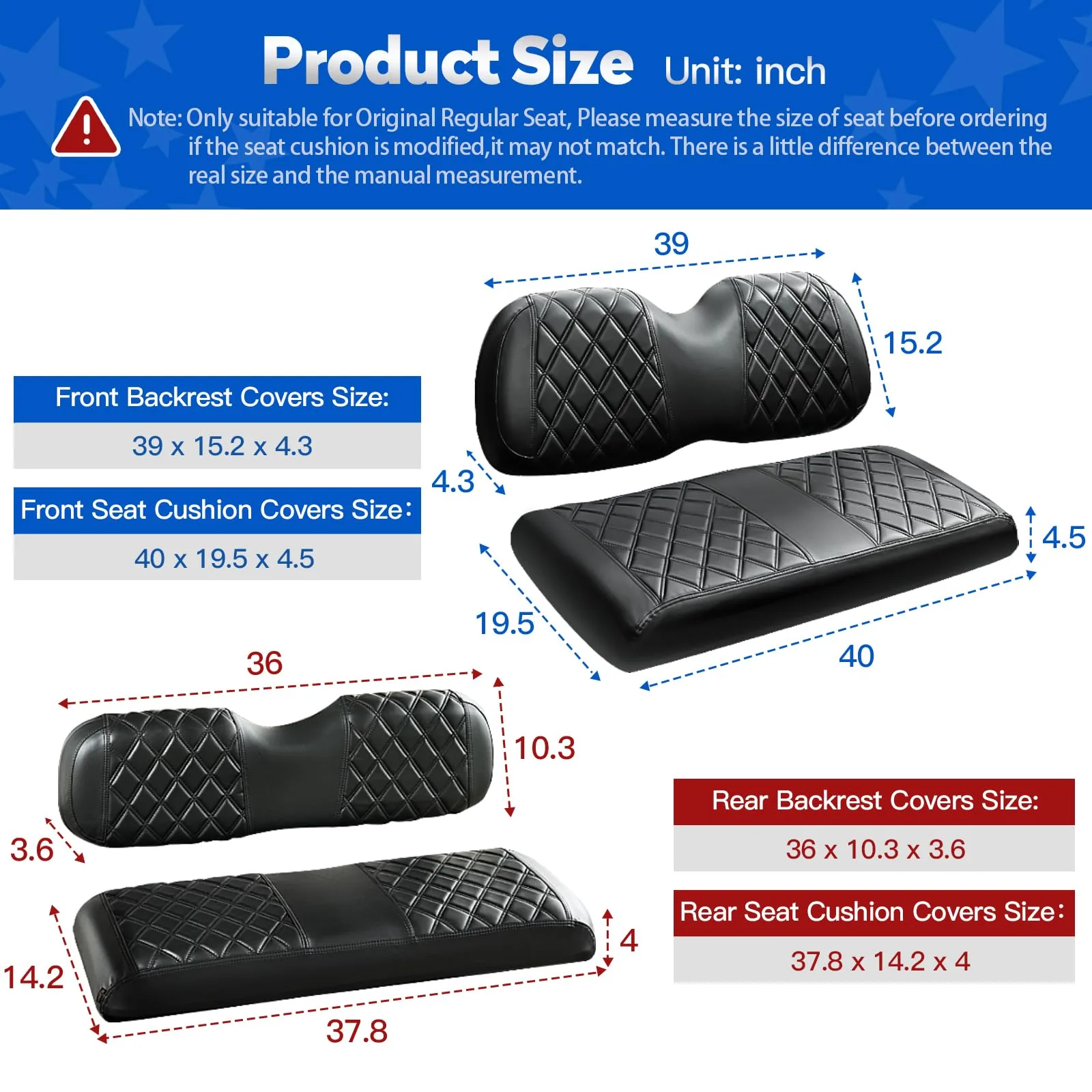 NOKINS Seat Covers for Club Car Precedent – NKS4R10015-BLKS image 4