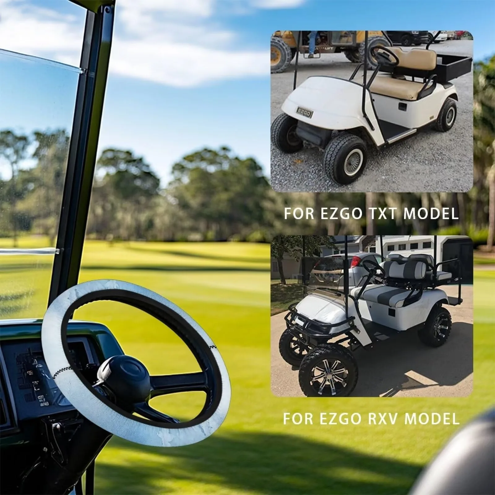 FUIALDOLG 13–14 in Golf Cart Steering Wheel Cover image 2